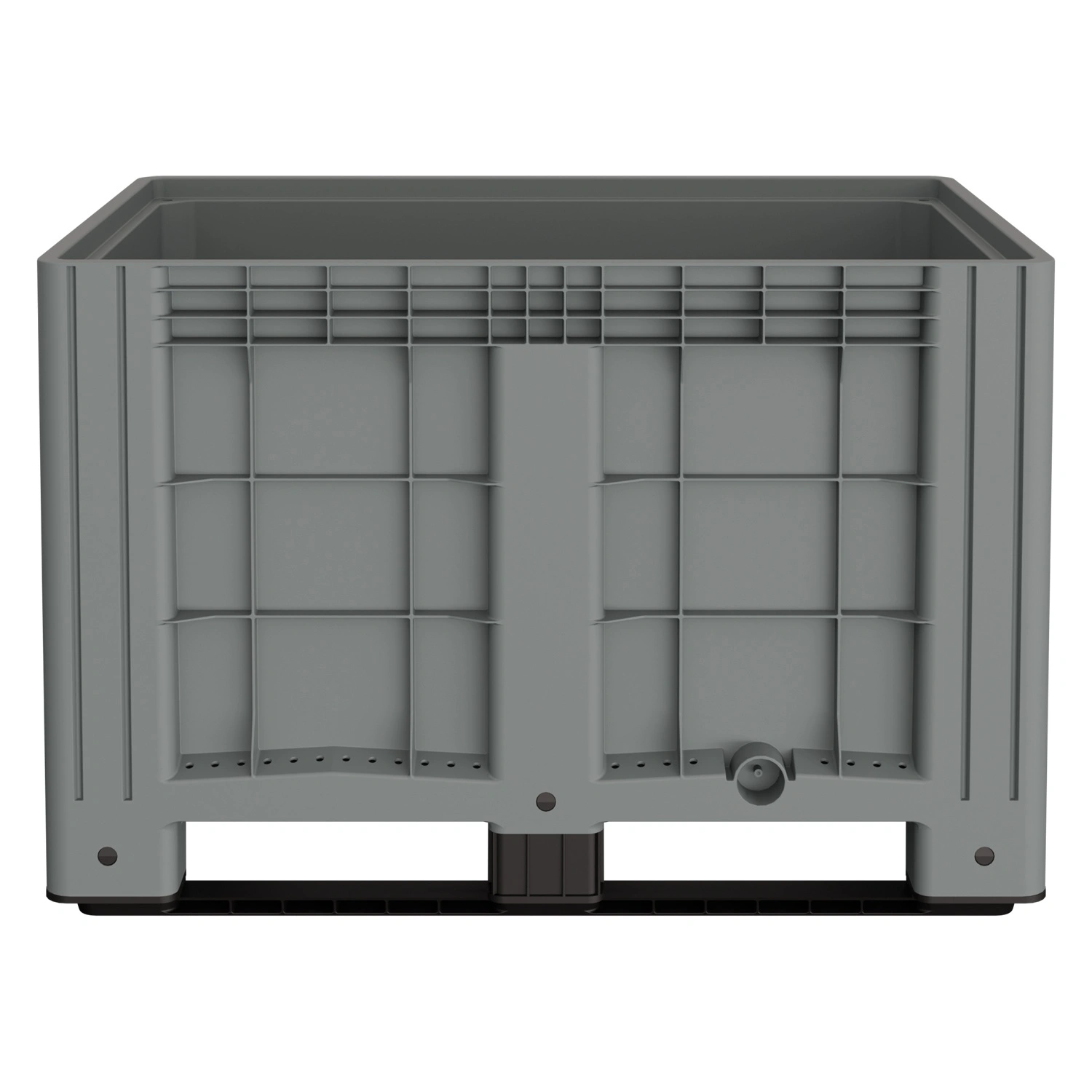 Большой контейнер 1200x800x800 мм iPlast iBOX светло-серый со сплошными стенками и дном, на полозьях