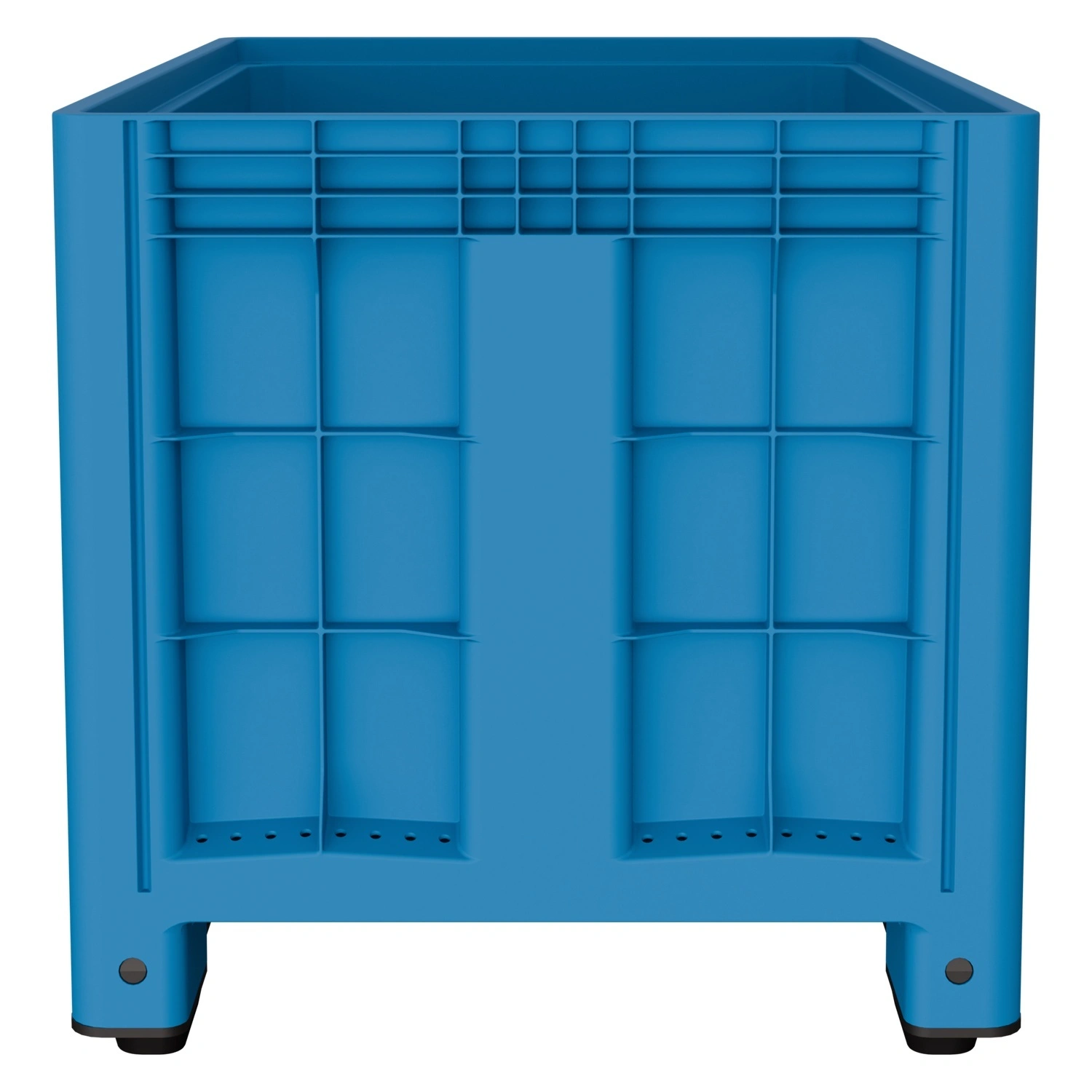 Большой контейнер 1200x800x800 мм iPlast iBOX голубой со сплошными стенками и дном, на полозьях