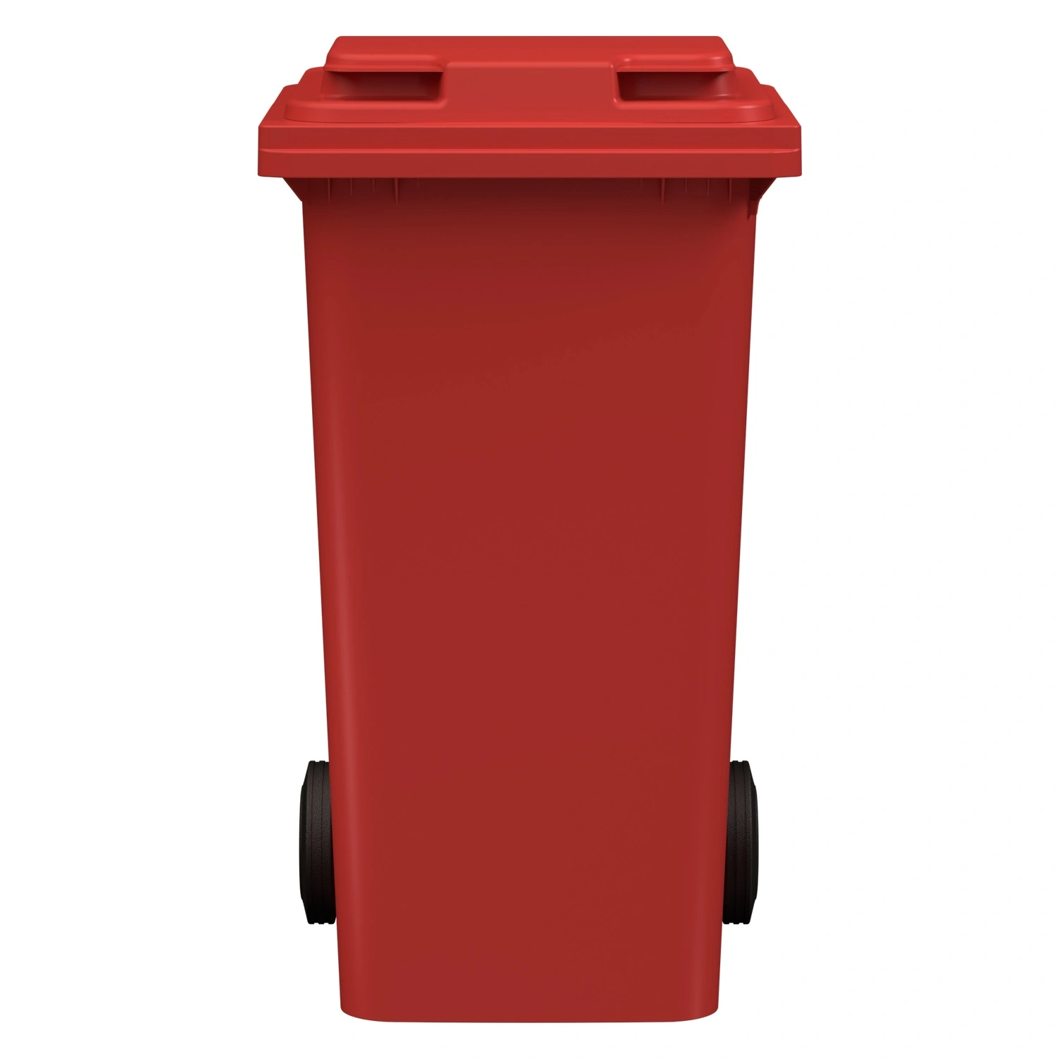 Мусорный контейнер 240 л iPlast красный 2-колёсный (д. 200 мм) с красной полипропиленовой крышкой