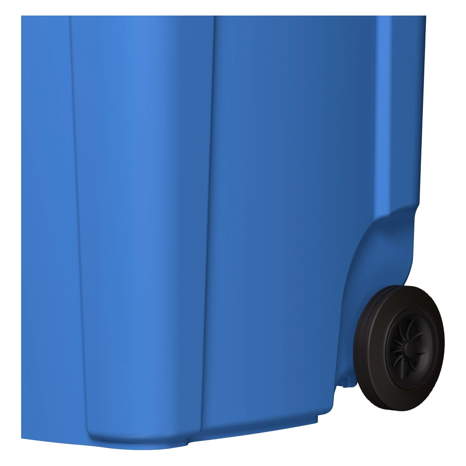 Мусорный контейнер 360 л iPlast тёмно-голубой 2-колёсный (д. 200 мм) с тёмно-голубой крышкой