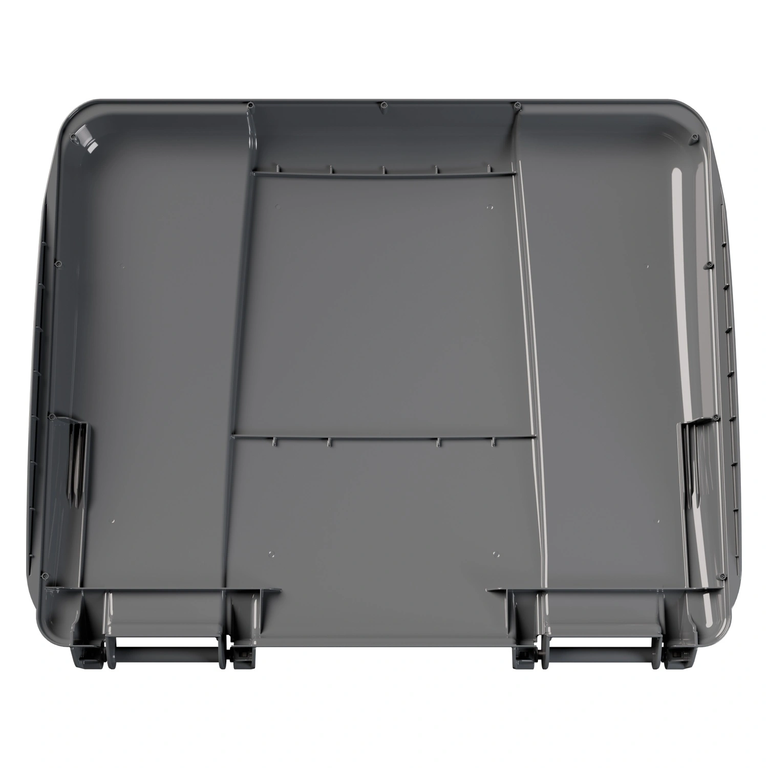 Крышка для мусорного контейнера 1100 л iPlast тёмно-серая c осями для крепления