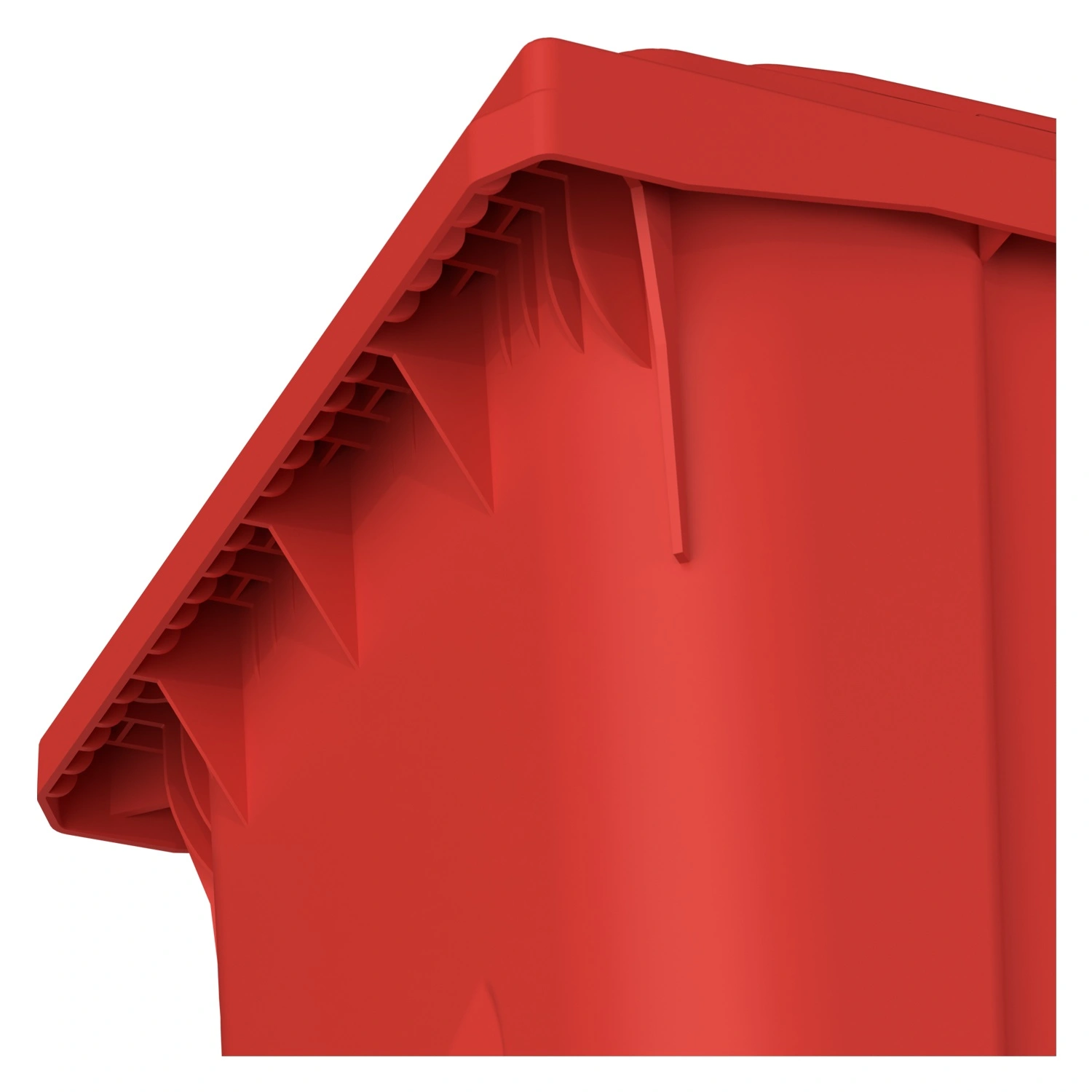 Мусорный контейнер 360 л iPlast красный 2-колёсный (д. 200 мм) с красной крышкой