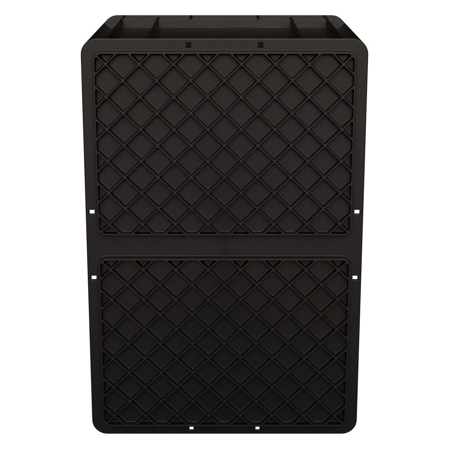 Евроконтейнер ЕС-6432.3 600х400х320 мм iPlast чёрный ЭКО с усиленным дном, открытыми ручками