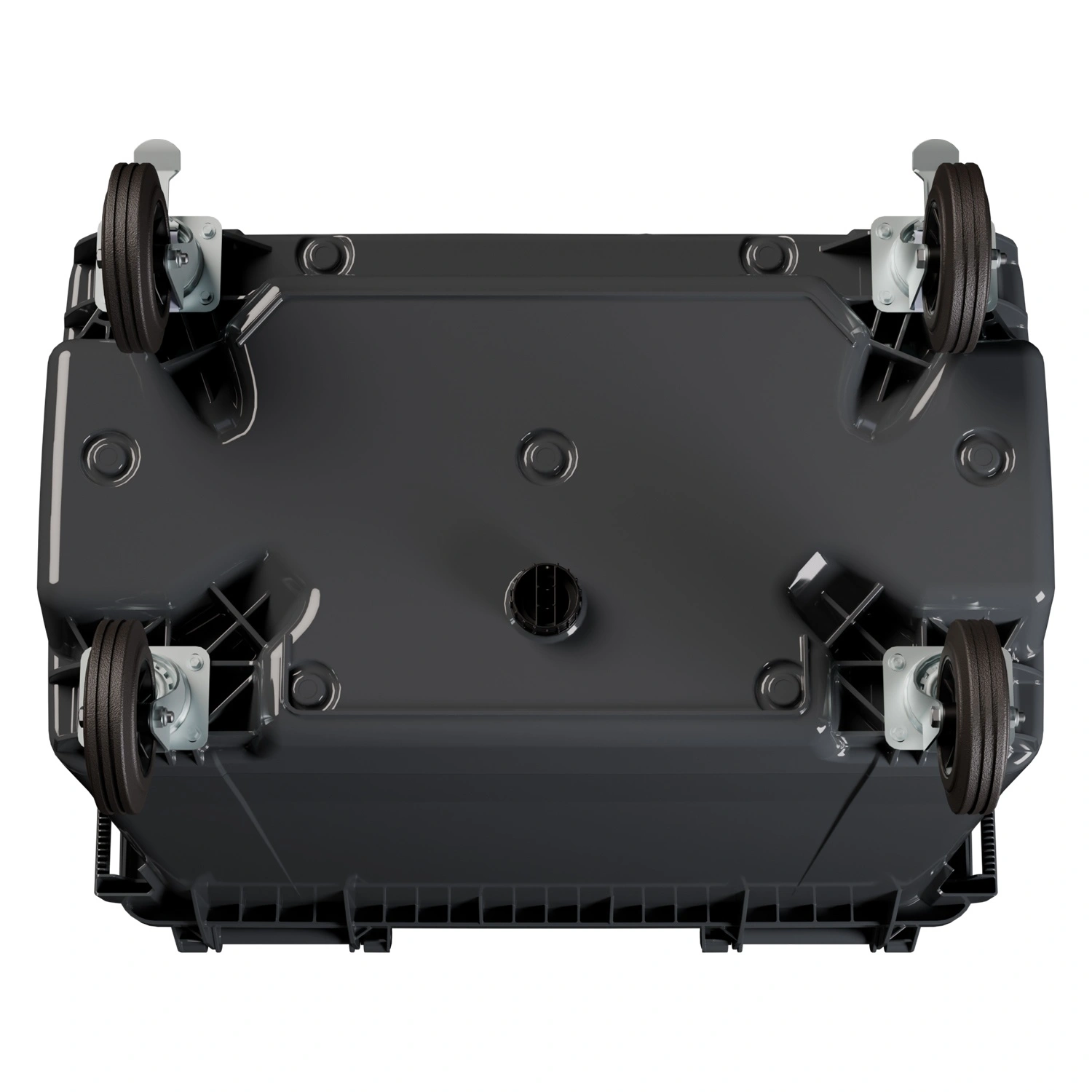 Мусорный контейнер 770 л iPlast тёмно-серый 4-колёсный с тёмно-серой крышкой