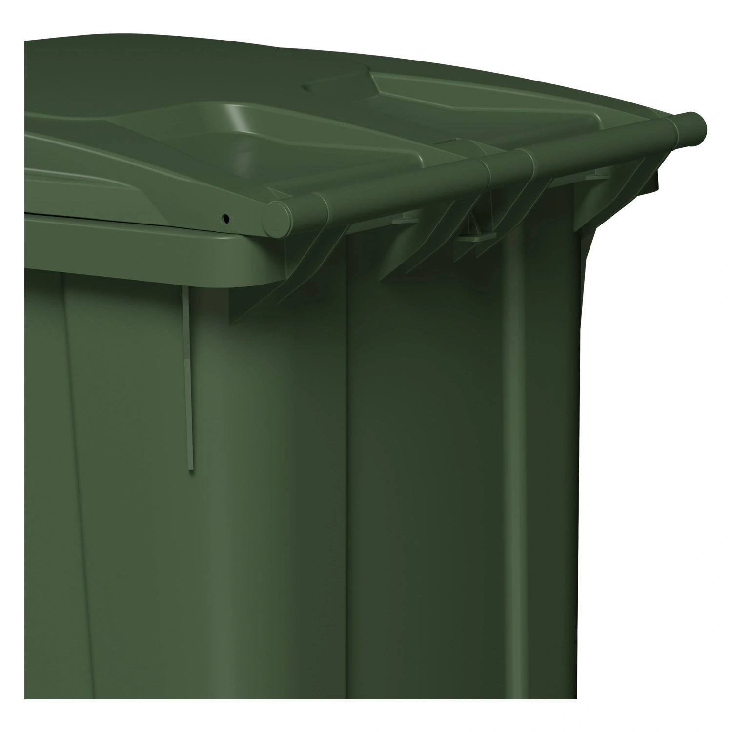 Мусорный контейнер 360 л iPlast зелёный 2-колёсный (д. 300 мм) с зелёной крышкой