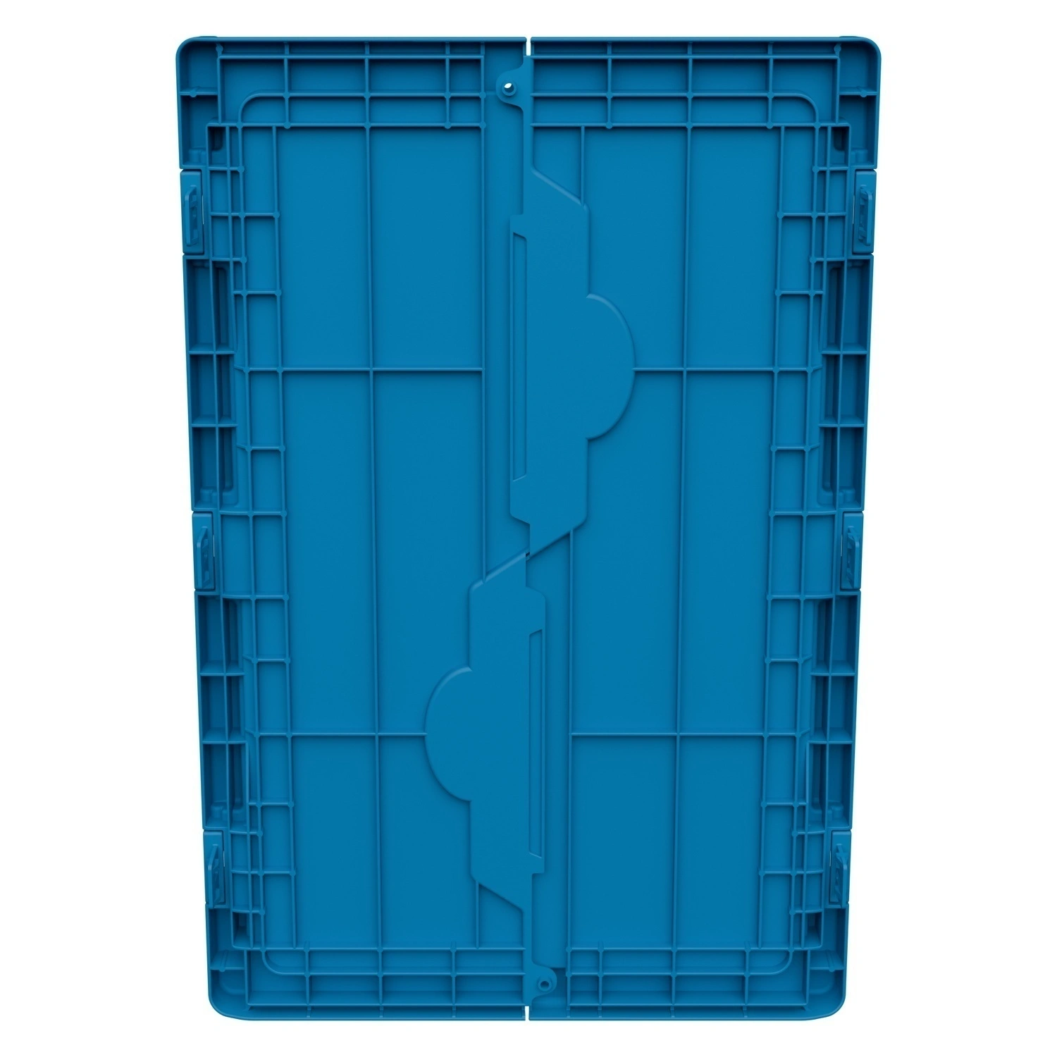 Крышка пластиковая LF-64 610х410 мм iPlast голубая распашная c осями для контейнера KV-6417, 6422, 6427