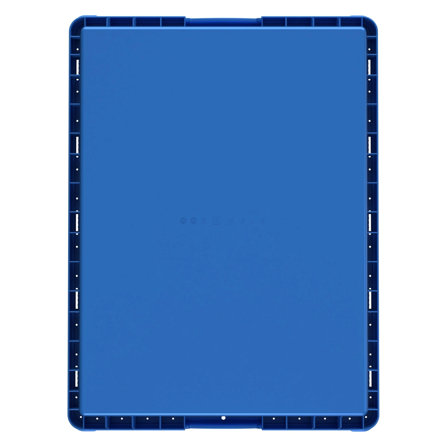 Вкладываемый контейнер INSTORE KV-8632.1 800х600х320 мм iPlast голубой со сплошным дном и штабельным упором