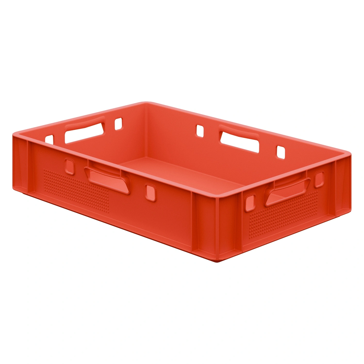 Пищевой ящик универсальный FK-6412 600х400х120 мм iPlast красный со сплошными стенками и дном