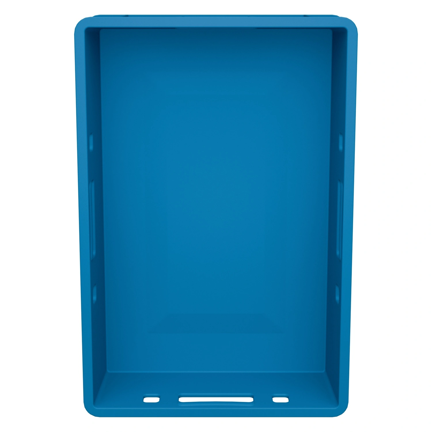 Пищевой ящик универсальный FK-6412 600х400х120 мм iPlast голубой ЭКО со сплошными стенками и дном