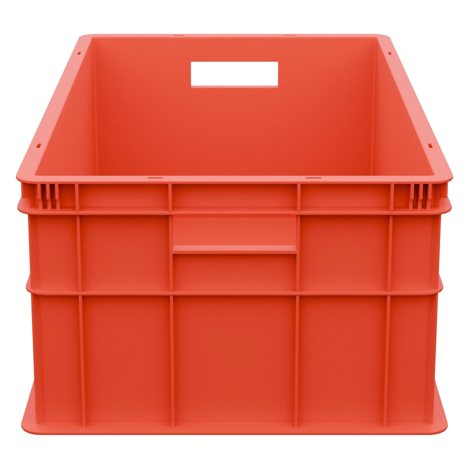 Пищевой ящик универсальный 600х400х259 мм iPlast красный ЭКО лёгкий со сплошными стенками и дном