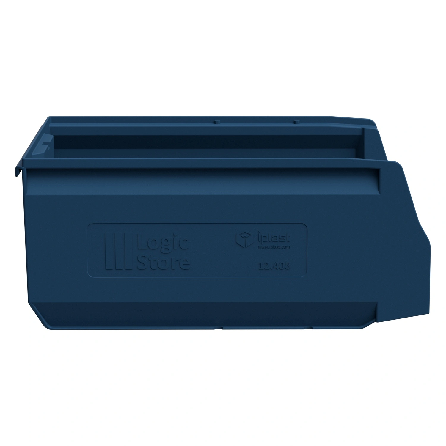 Складской лоток Logic Store 350x225x150 мм iPlast синий индиго с отверстиями для продольной перегородки