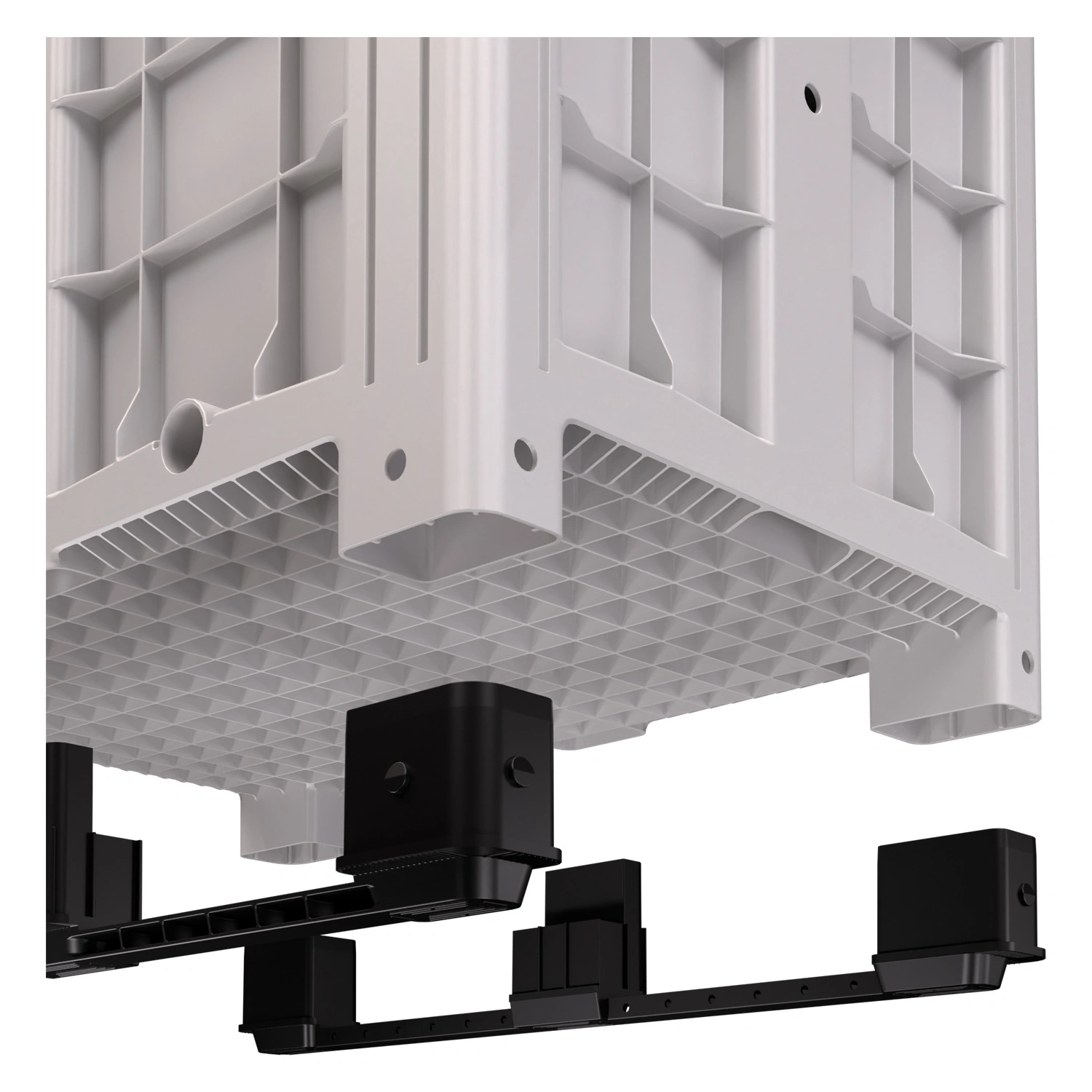Большой контейнер 1200x800x800 мм iPlast iBOX светло-серый со сплошными стенками и дном, на полозьях