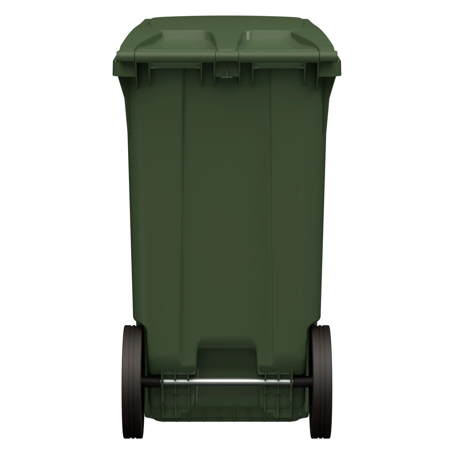 Мусорный контейнер 360 л iPlast зелёный 2-колёсный (д. 300 мм) с зелёной крышкой