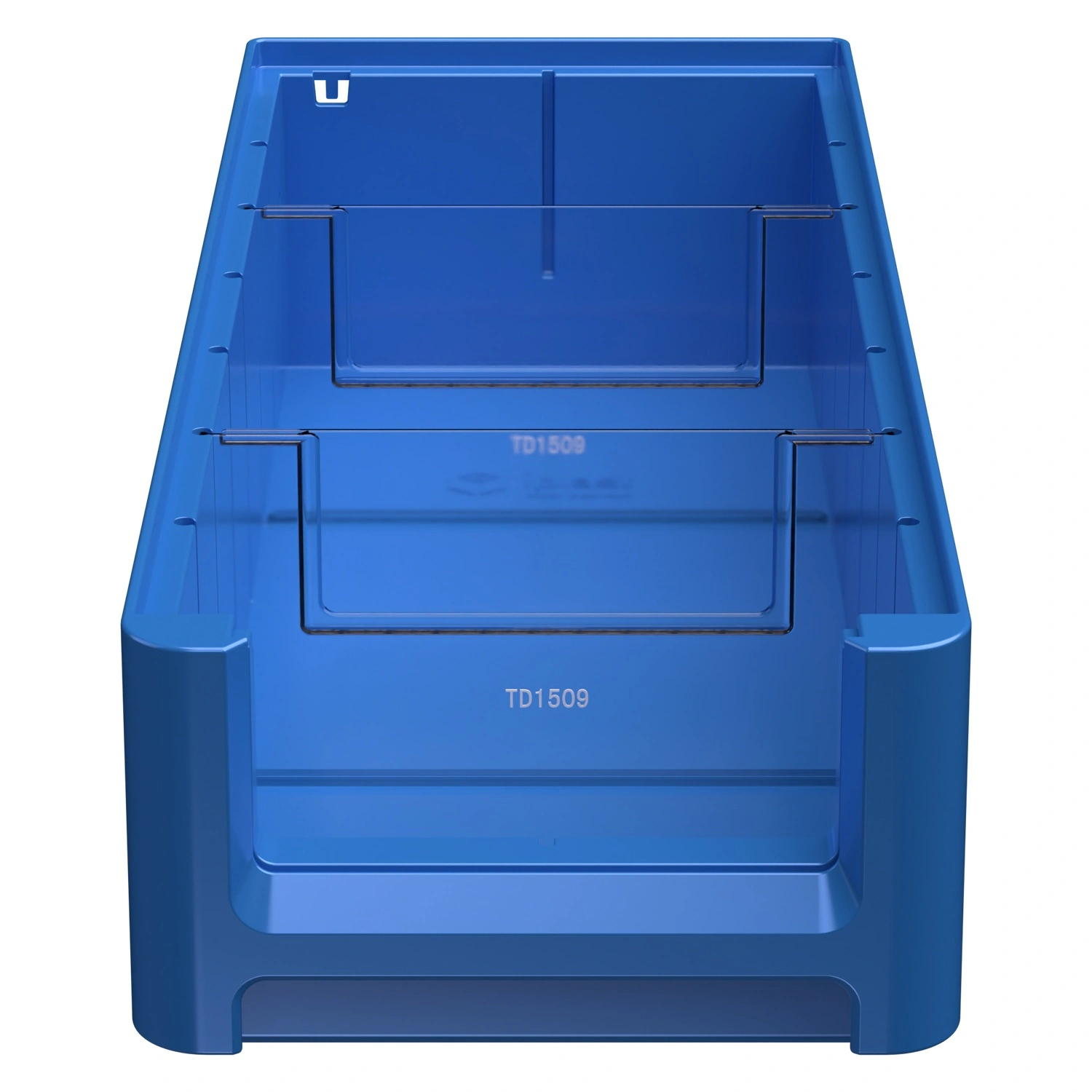 Полочный контейнер SK-41509 400х155х90 мм iPlast голубой с 2 поперечными перегородками
