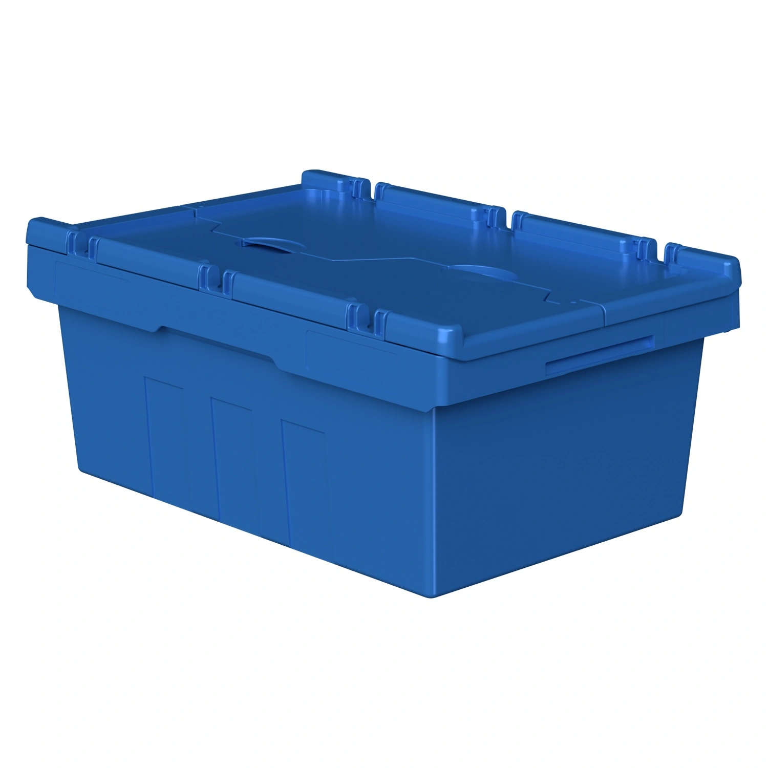 Вкладываемый контейнер INSTORE KV-6422 600х400х245 мм iPlast голубой со сплошным дном и распашной крышкой