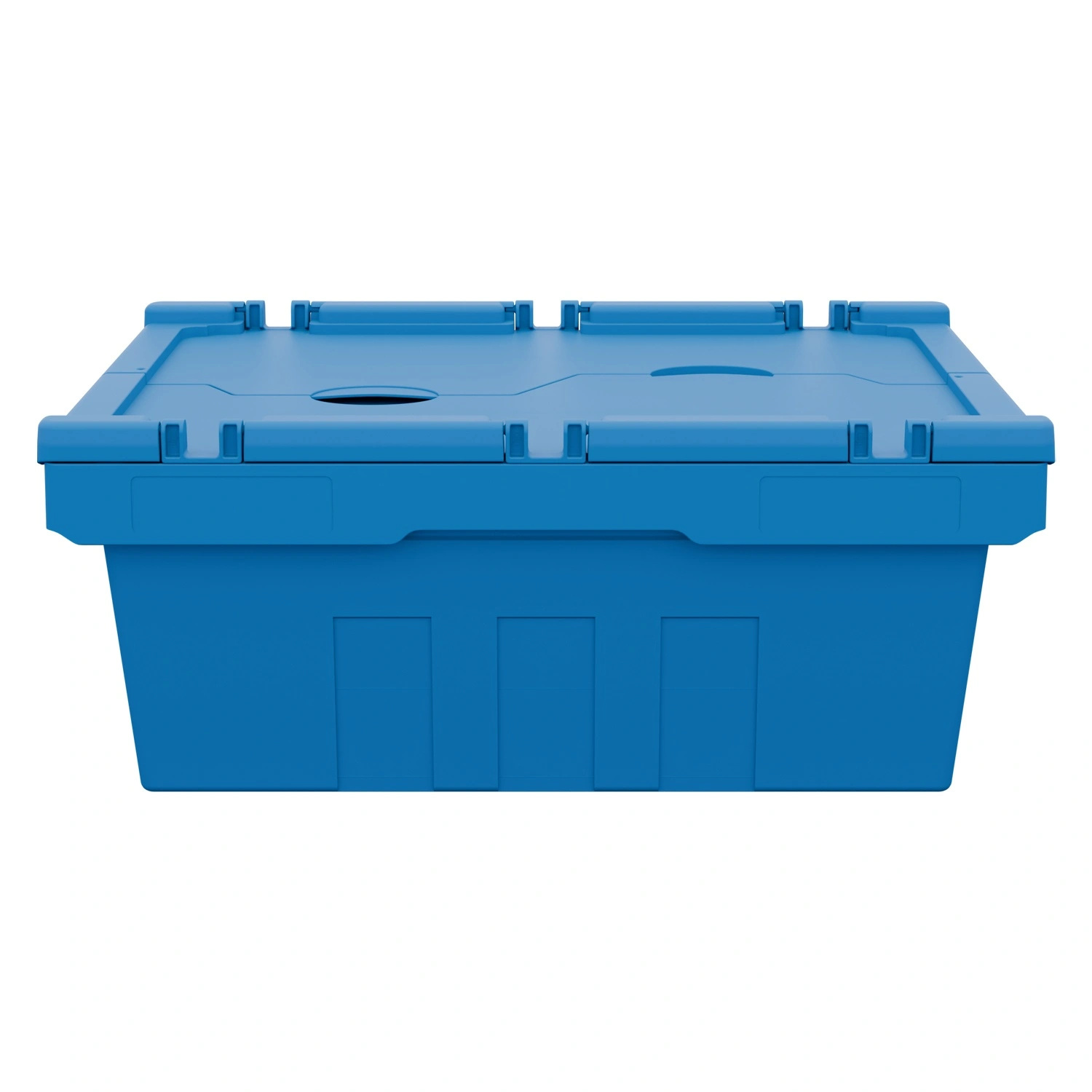 Вкладываемый контейнер INSTORE KV-6422 600х400х245 мм iPlast голубой со сплошным дном и распашной крышкой