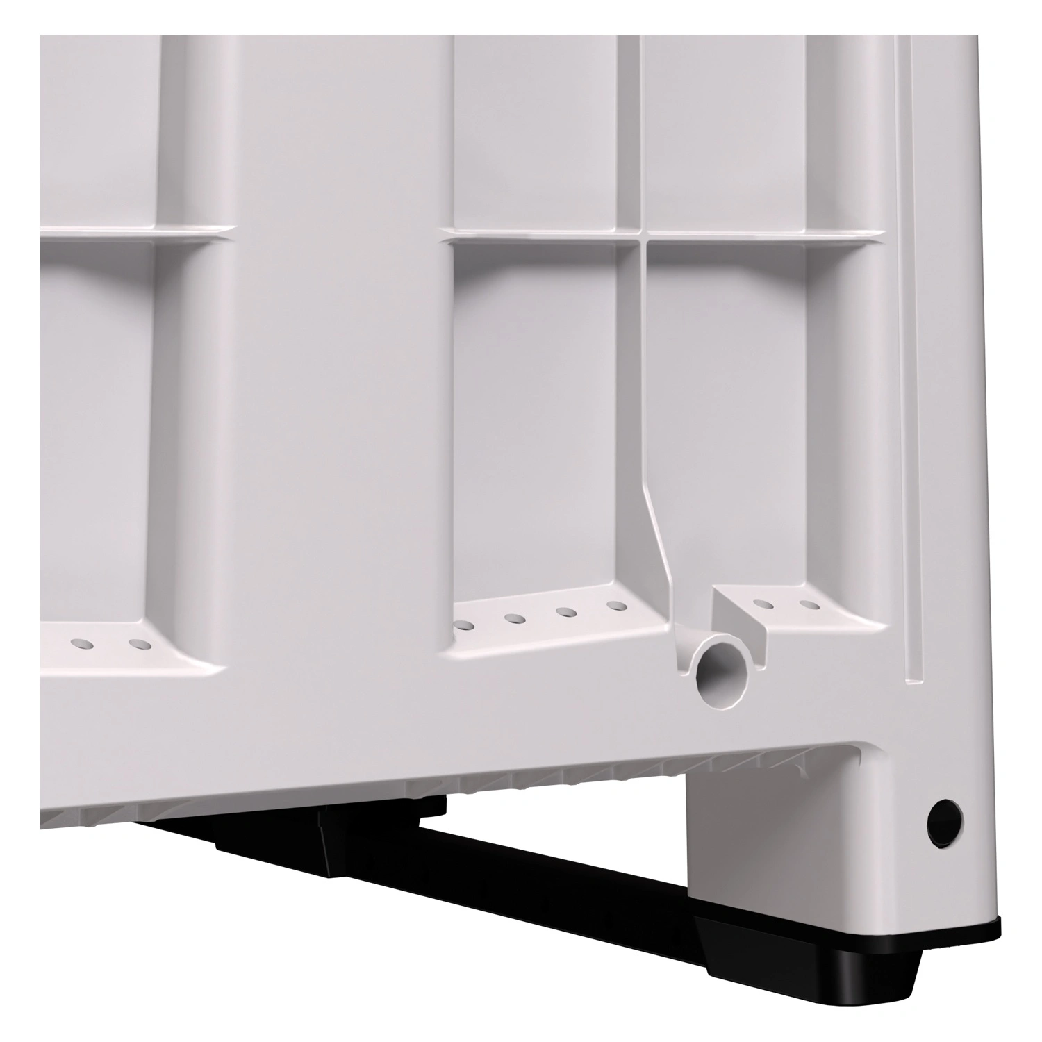Большой контейнер 1200x800x800 мм iPlast iBOX светло-серый со сплошными стенками и дном, на полозьях