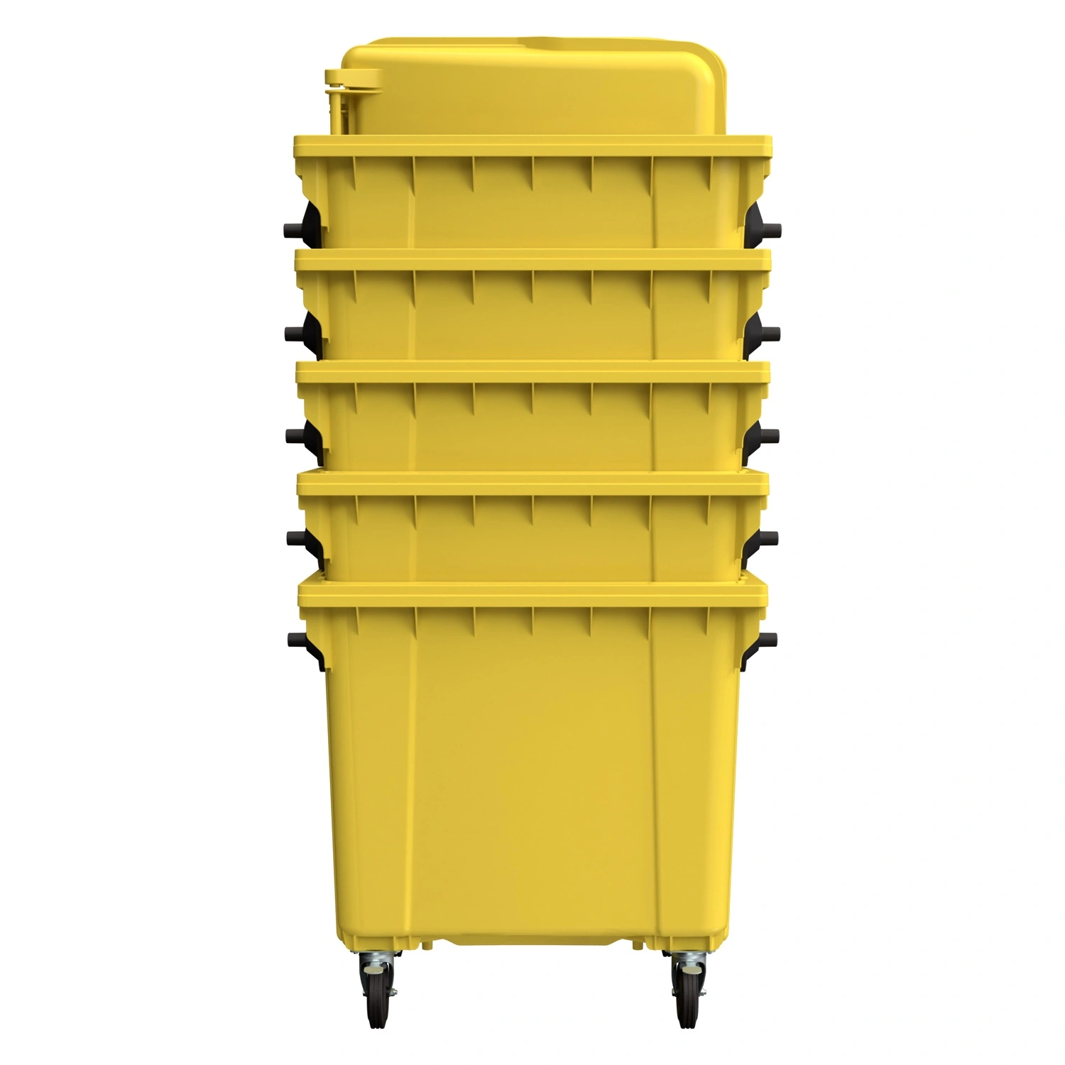 Мусорный контейнер 1100 л iPlast жёлтый 4-колёсный с жёлтой крышкой N2 (20.807.2)