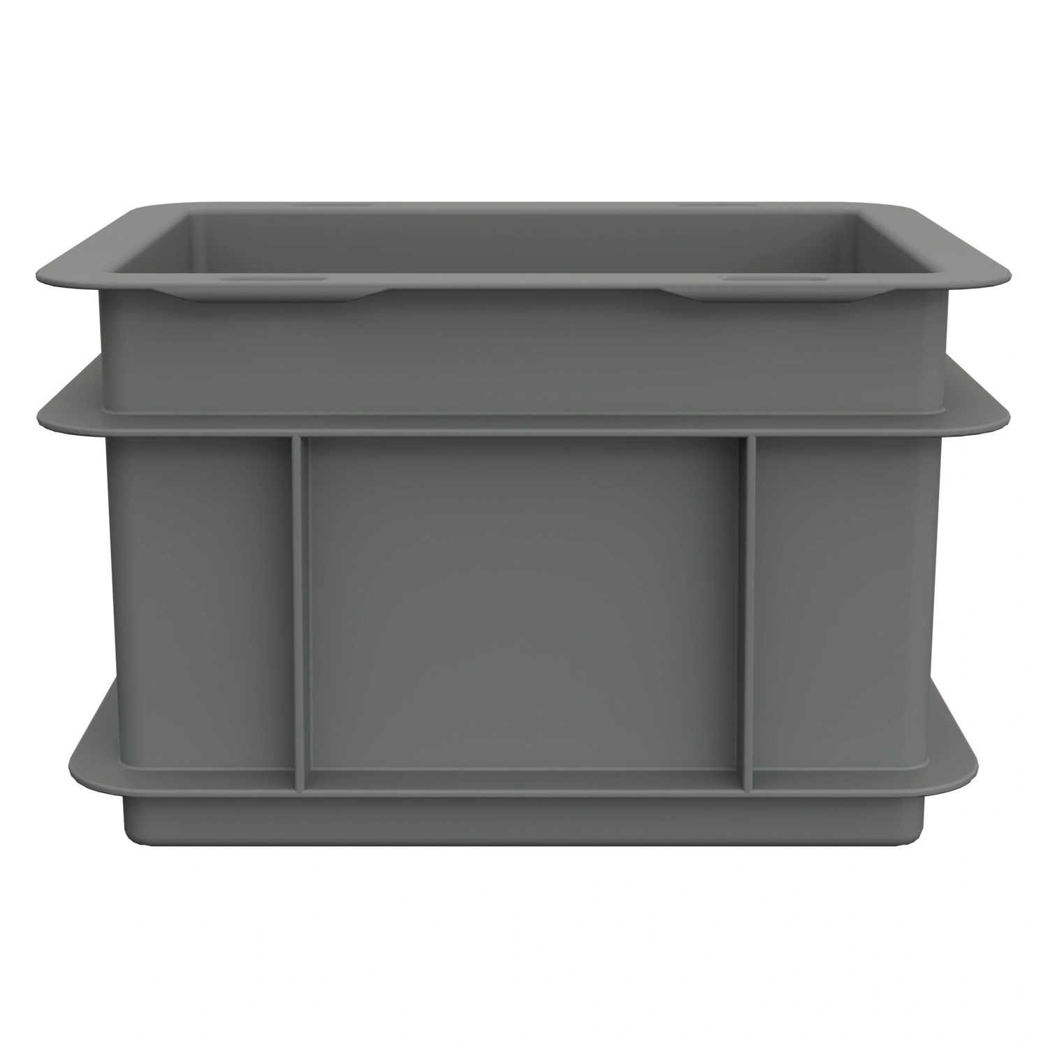 Пластиковый контейнер универсальный 200х150х120 мм iPlast светло-серый со сплошными стенками и дном