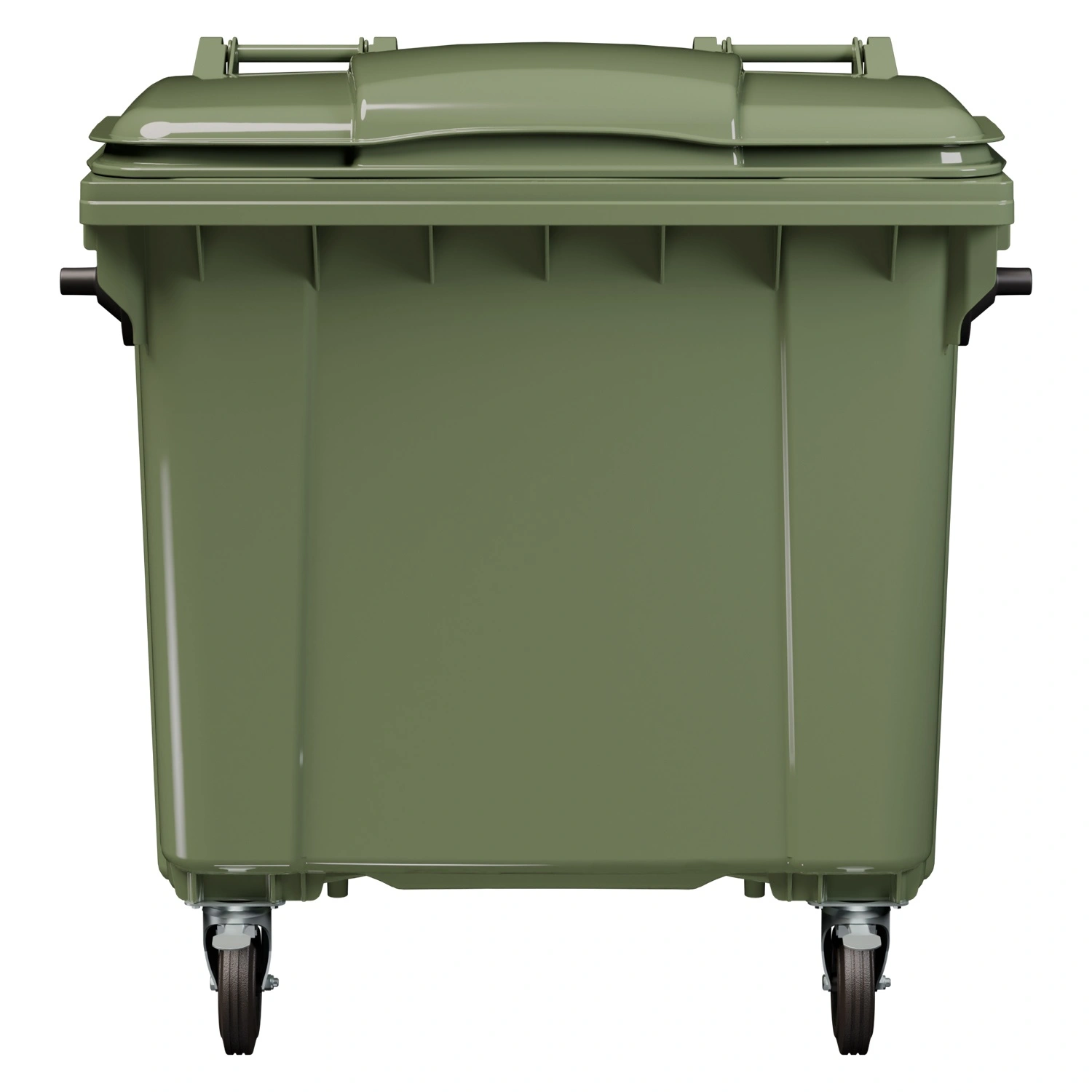 Мусорный контейнер 1100 л iPlast зелёный 4-колёсный с зелёной крышкой N2 (20.807.2)