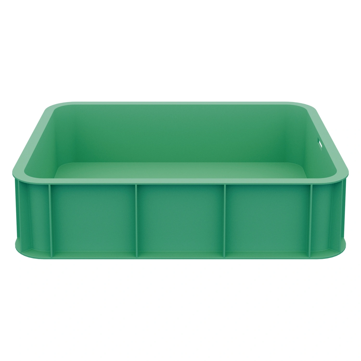 Пищевой ящик универсальный 435х335х110 мм iPlast зелёный ЭКО со сплошными стенками и дном