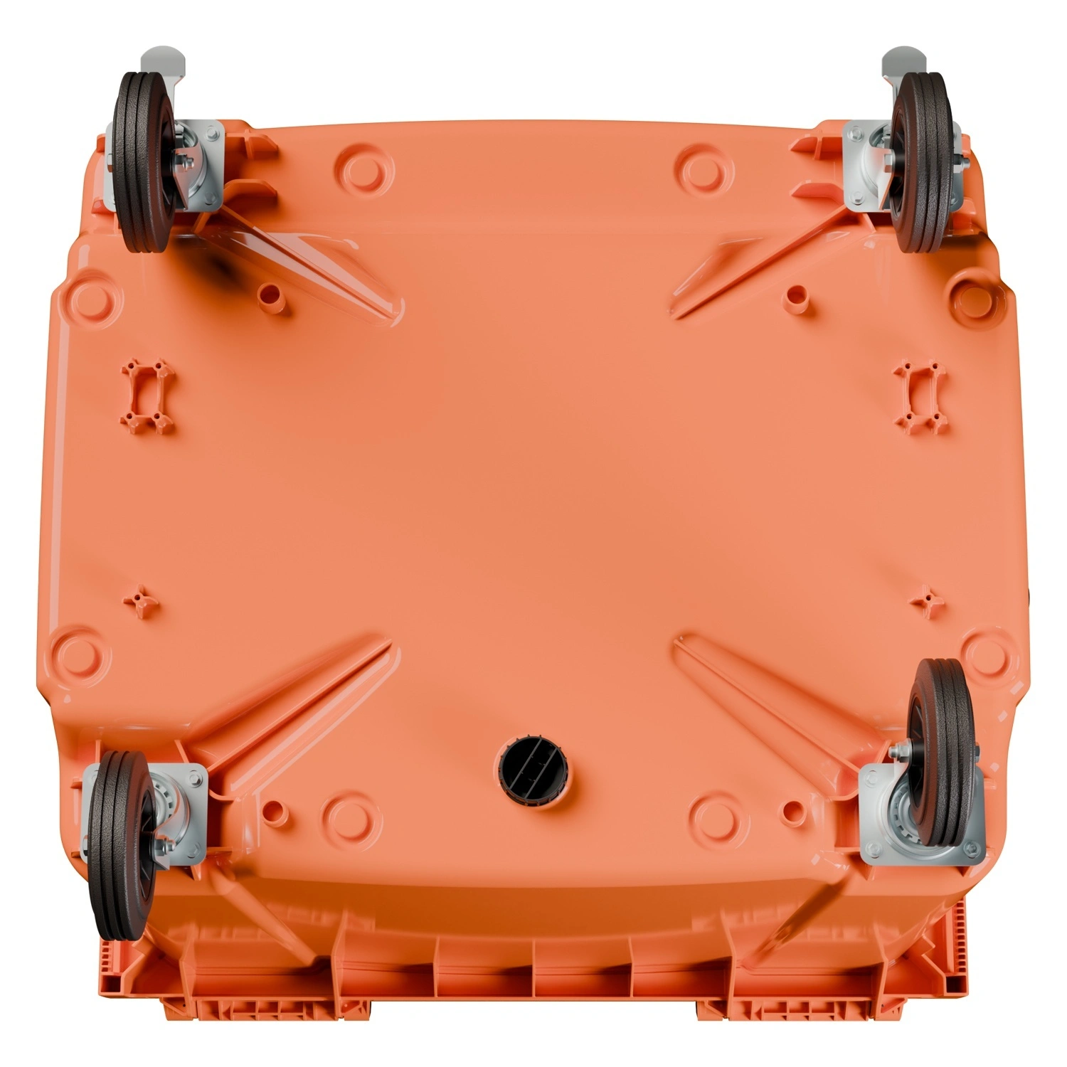 Мусорный контейнер 1100 л iPlast оранжевый 4-колёсный с оранжевой крышкой N1 (20.807.1)