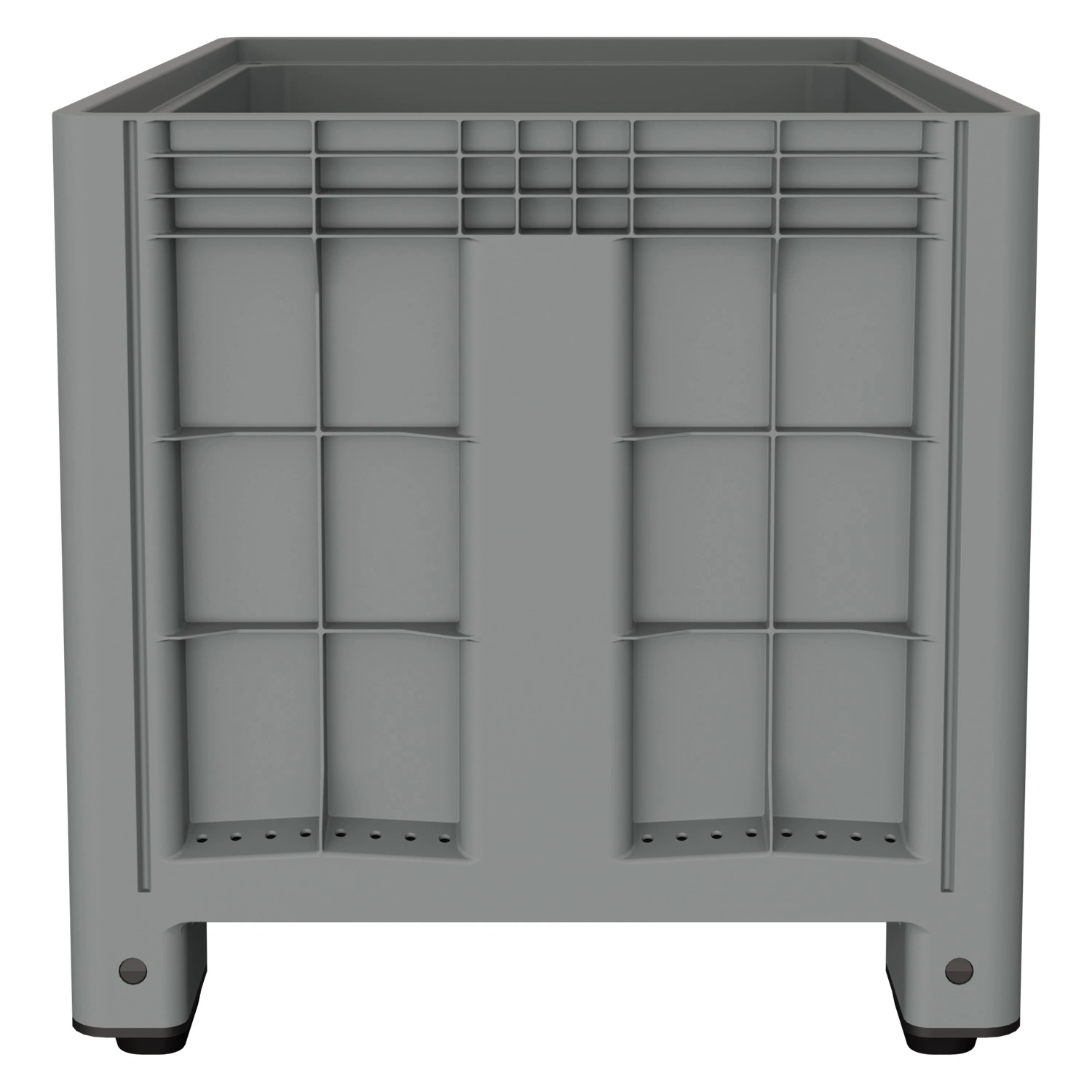 Большой контейнер 1200х800х800 мм iPlast iBOX светло-серый со сплошными стенками и дном, на ножках