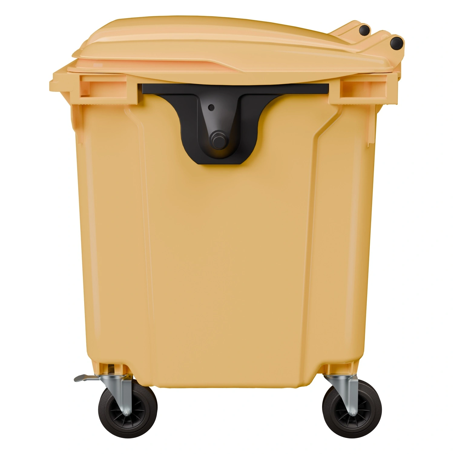 Мусорный контейнер 1100 л iPlast жёлтый 4-колёсный с жёлтой крышкой N2 (20.807.2)