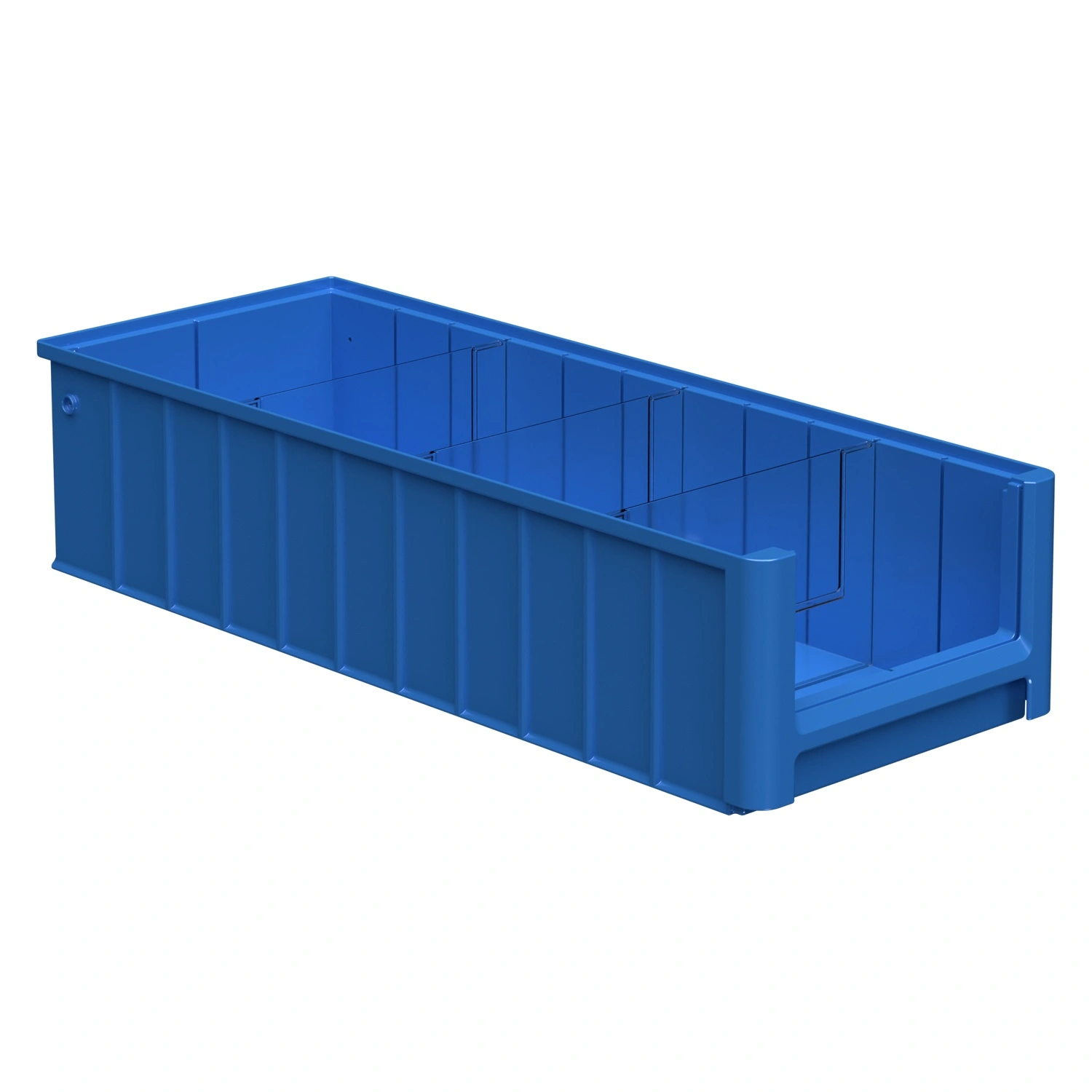 Полочный контейнер SK-6214 600х235х140 мм iPlast голубой с 3 поперечными перегородками Полочный контейнер SK-6214 600х235х140 мм iPlast голубой с 3 поперечными перегородками