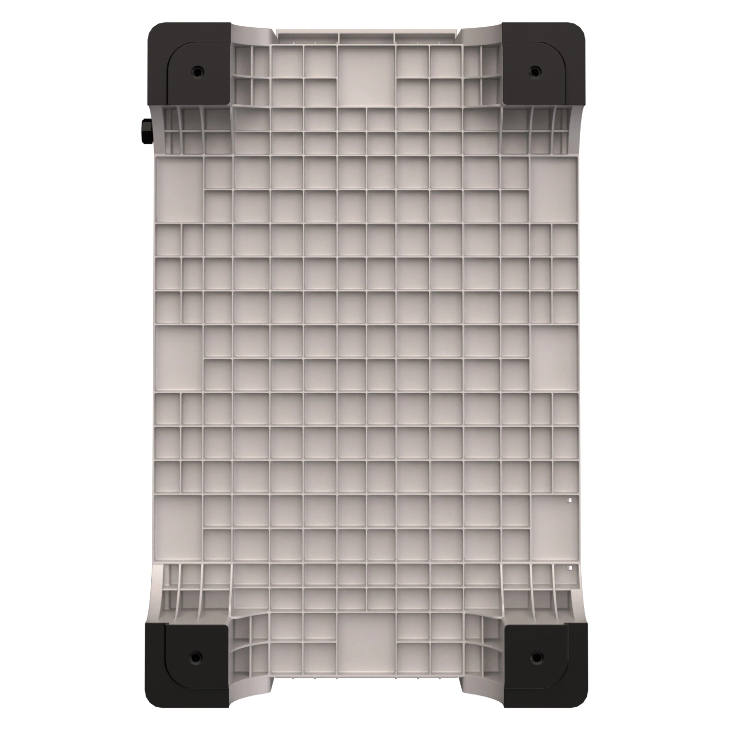 Большой контейнер 1020х640х675 мм iPlast iBOX светло-серый со сплош. стенками и дном, на ножках с пробкой 1 дюйм
