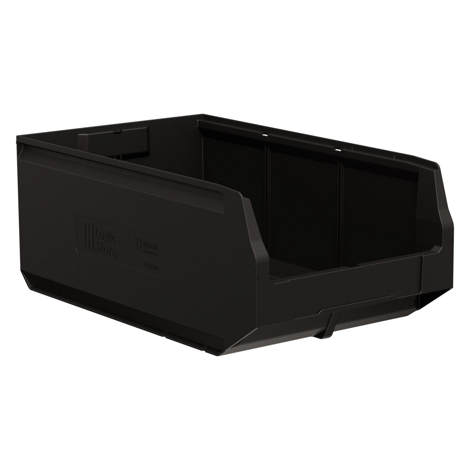 Складской лоток Logic Store 500х300х200 мм iPlast чёрный ЭКО с отверстиями для перегородок N1 (12.406.1)