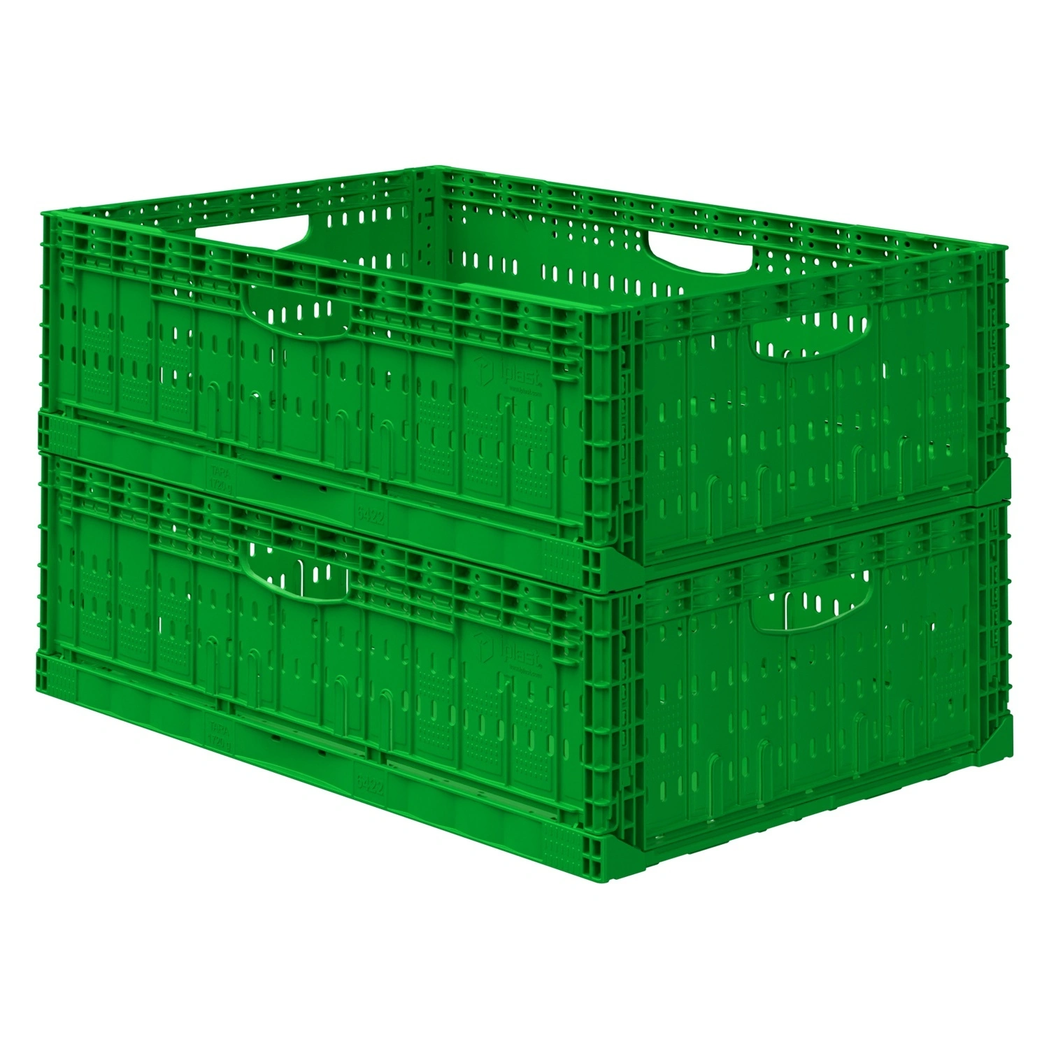 Складной ящик FC-6418 600х400х180 мм iPlast салатовый перфорированный