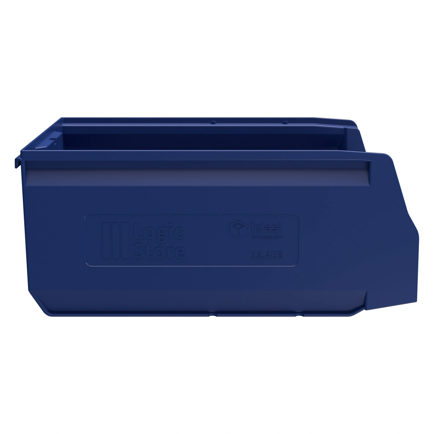 Складской лоток Logic Store 350x225x150 мм iPlast синий индиго с отверстиями для продольной перегородки