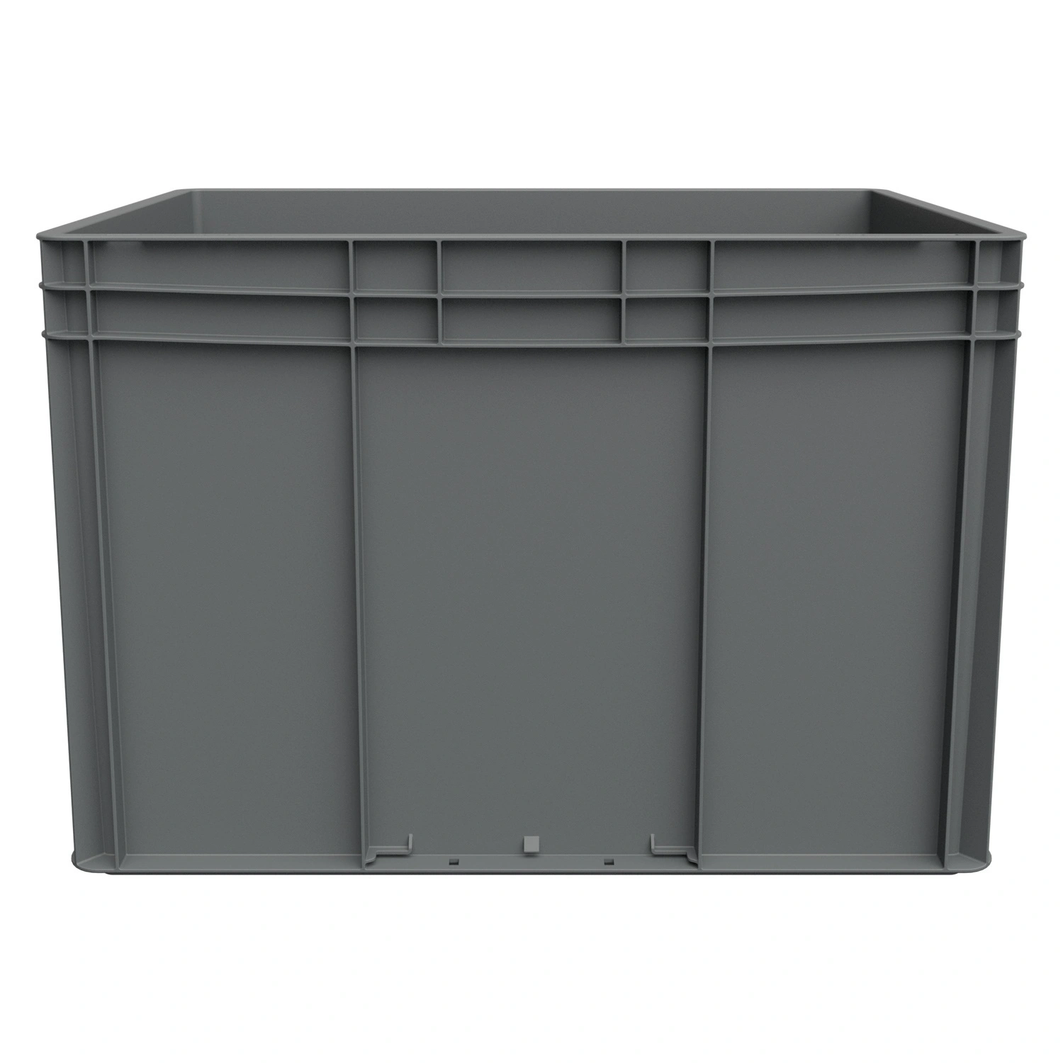 Евроконтейнер ЕС-6442.2 600х400х420 мм iPlast серый со сплошным дном и закрытыми ручками