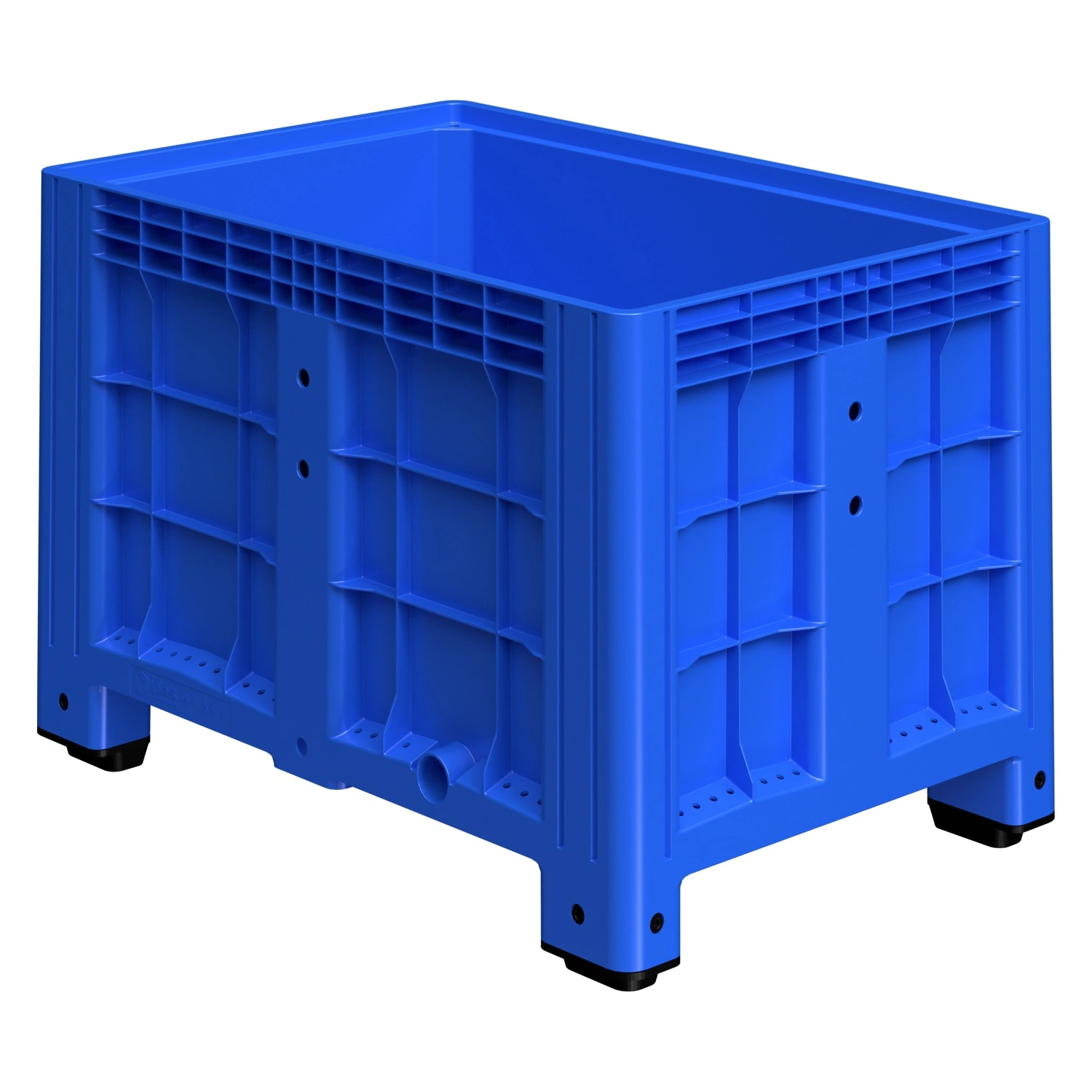 Большой контейнер 1200x800x800 мм iPlast iBOX голубой со сплошными стенками и дном, на ножках Большой контейнер 1200x800x800 мм iPlast iBOX голубой со сплошными стенками и дном, на ножках