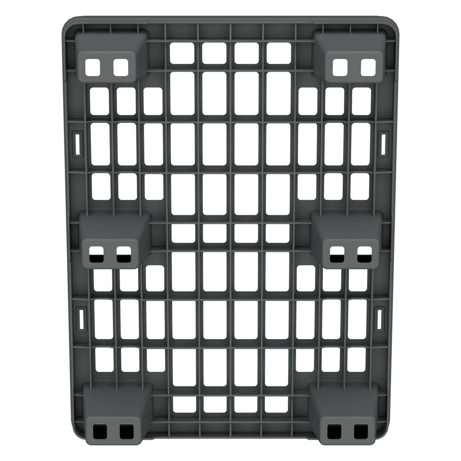 Пластиковый паллет 800x600x135 мм iPlast серый перфорированный на ножках с бортиком