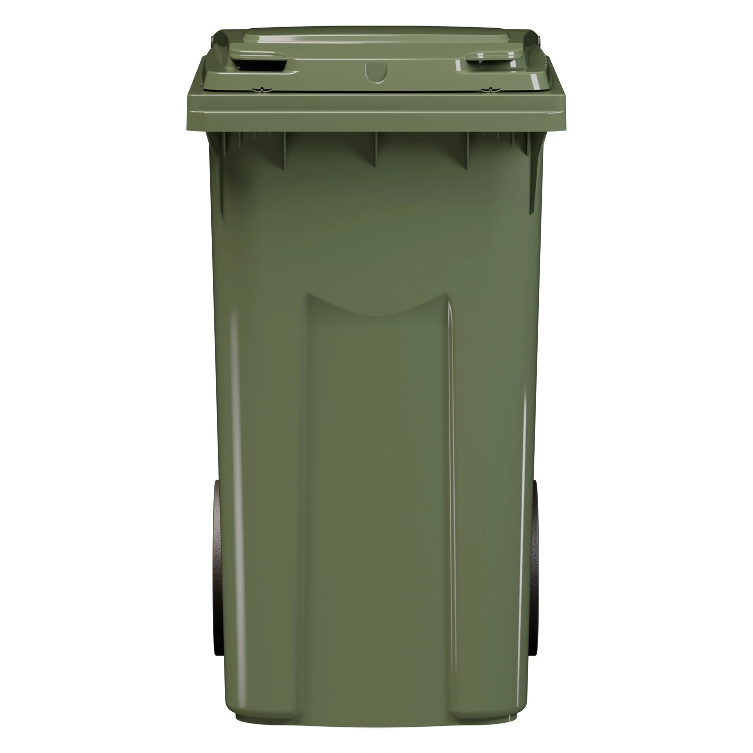 Мусорный контейнер 360 л iPlast зелёный 2-колёсный (д. 300 мм) с зелёной крышкой