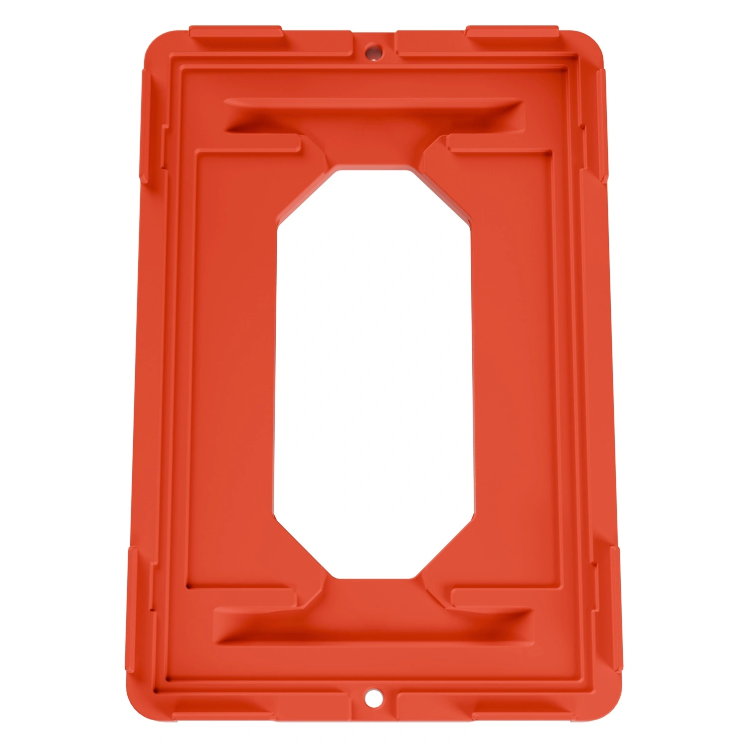 Складская тележка 620x420x185 мм iPlast красная 4-колёсная (2 колеса с тормозом) с отверстием