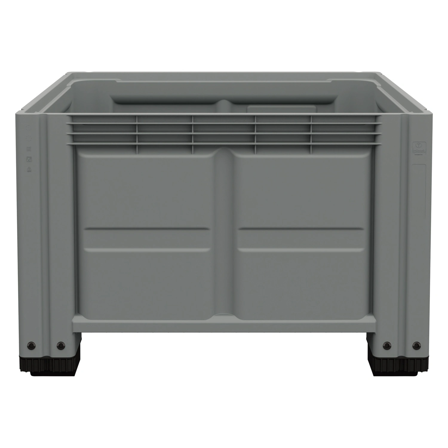 Большой контейнер 1200x1000x790 мм iPlast iBOX светло-серый со сплош. стенками и дном, на высоких ножках