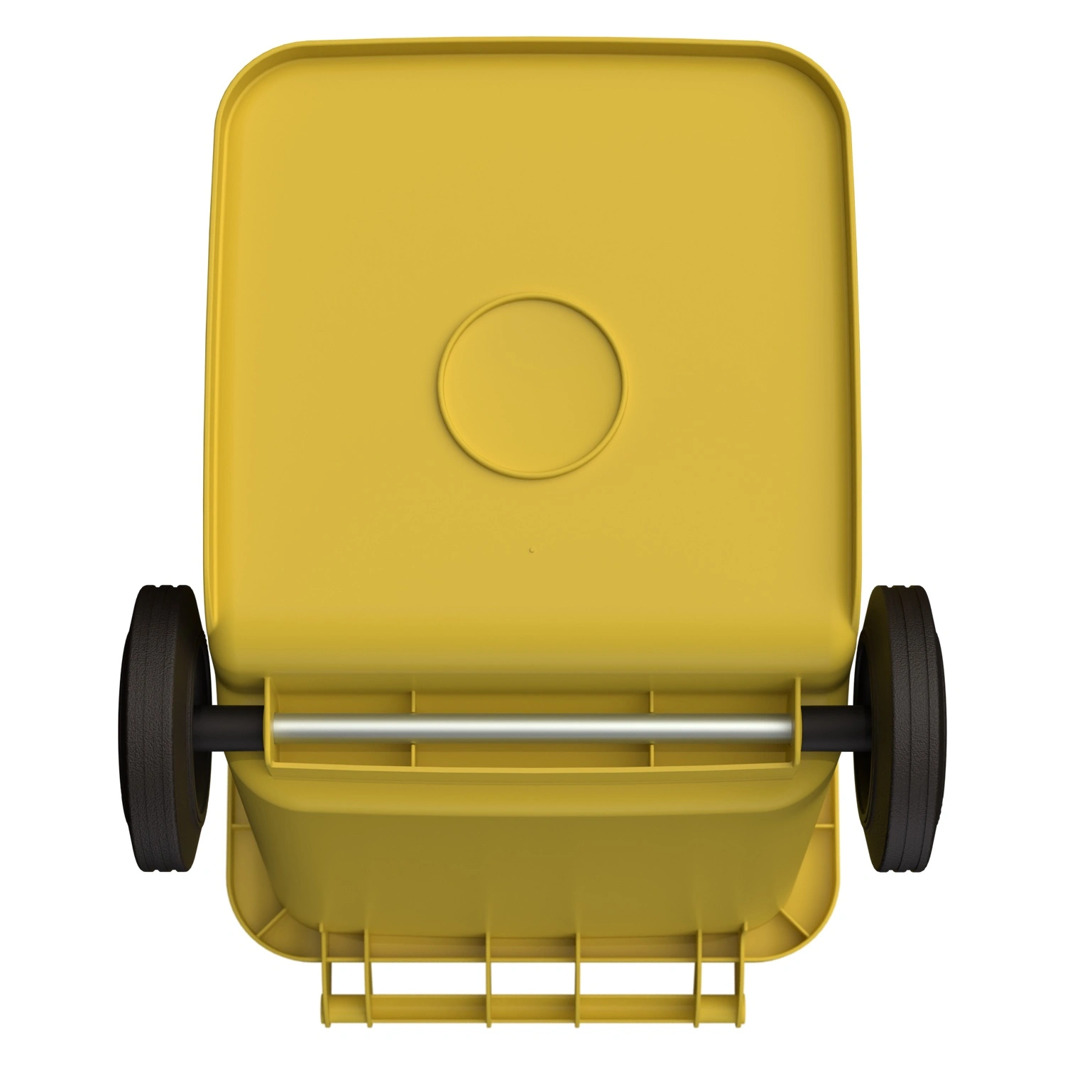 Мусорный контейнер 240 л iPlast жёлтый 2-колёсный (д. 200 мм) с жёлтой полипропиленовой крышкой