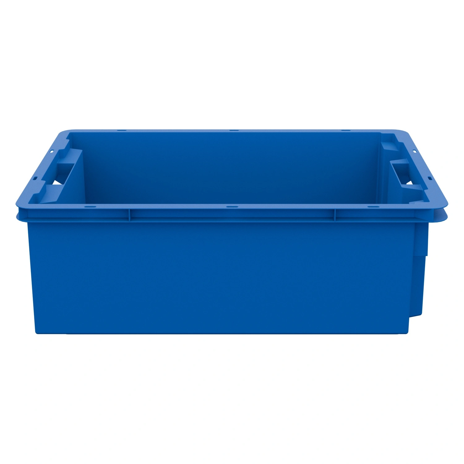 Пищевой ящик универсальный 600х400х200 мм iPlast синий ЭКО со сплошными стенками и дном