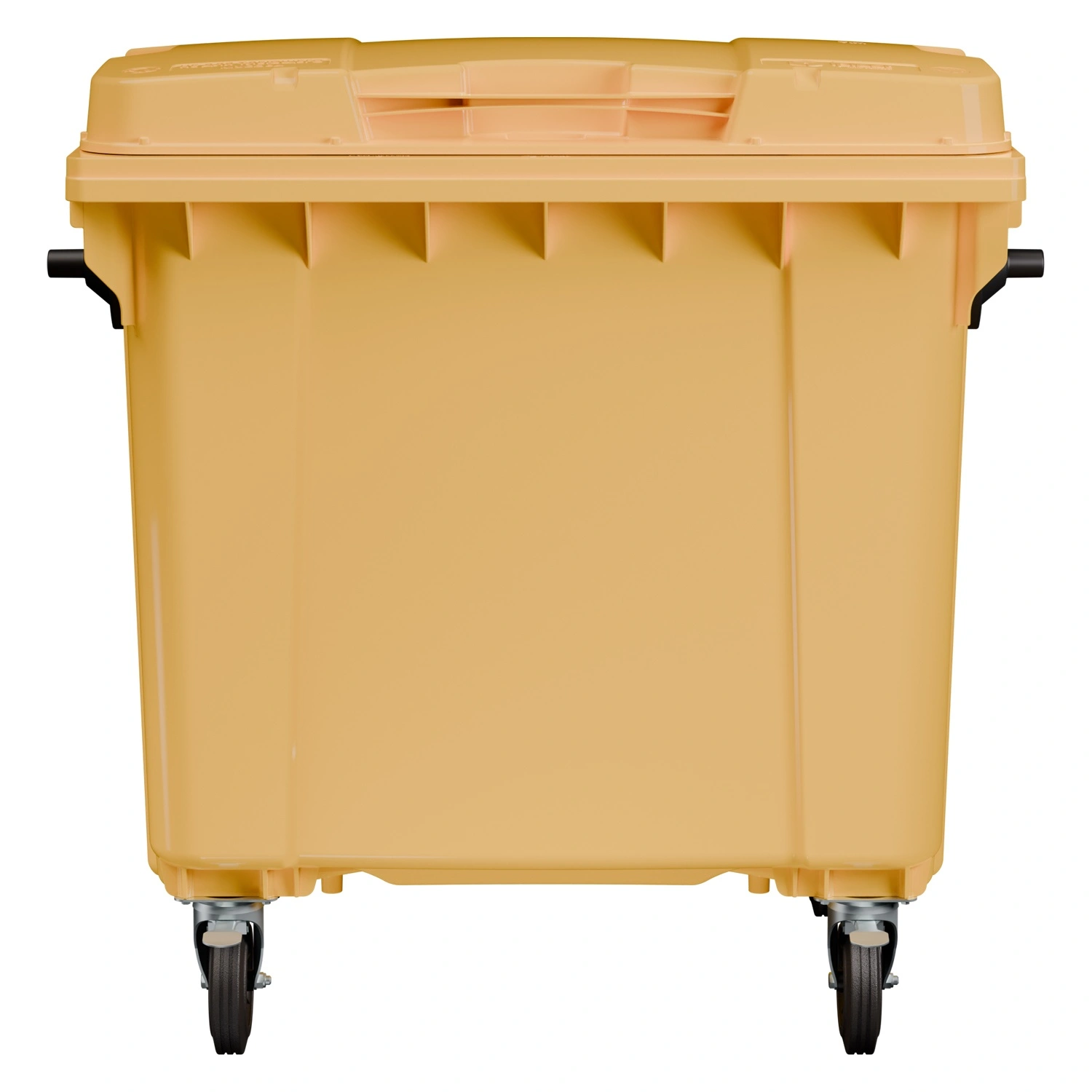 Мусорный контейнер 1100 л iPlast жёлтый 4-колёсный с жёлтой крышкой N1 (20.807.1)