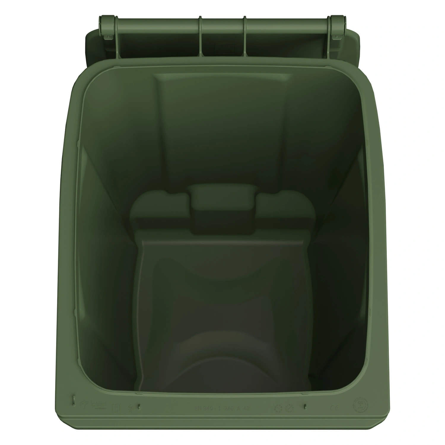 Мусорный контейнер 240 л iPlast зелёный 2-колёсный (д. 200 мм) с зелёной крышкой NEW (20.808) Мусорный контейнер 240 л iPlast зелёный 2-колёсный (д. 200 мм) с зелёной крышкой NEW (20.808)