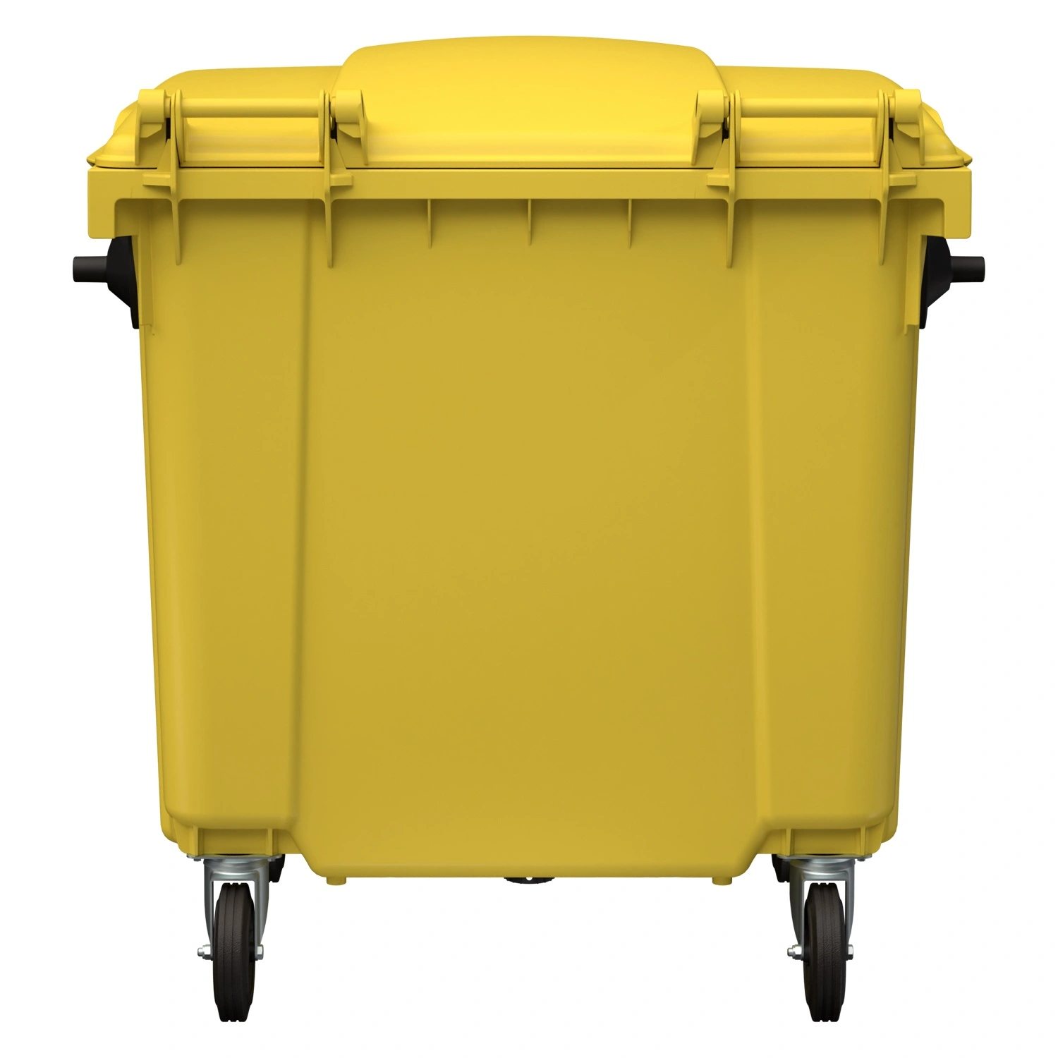 Мусорный контейнер 1100 л iPlast жёлтый 4-колёсный с жёлтой крышкой N2 (20.807.2)