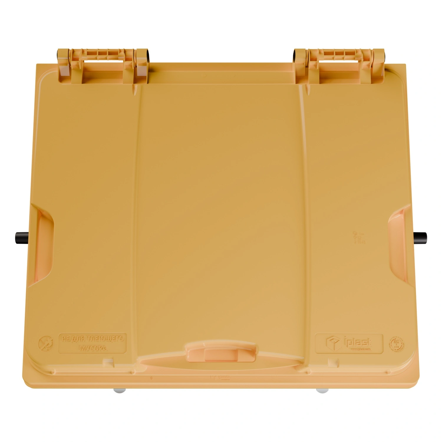 Мусорный контейнер 1100 л iPlast жёлтый 4-колёсный с жёлтой крышкой N1 (20.807.1)