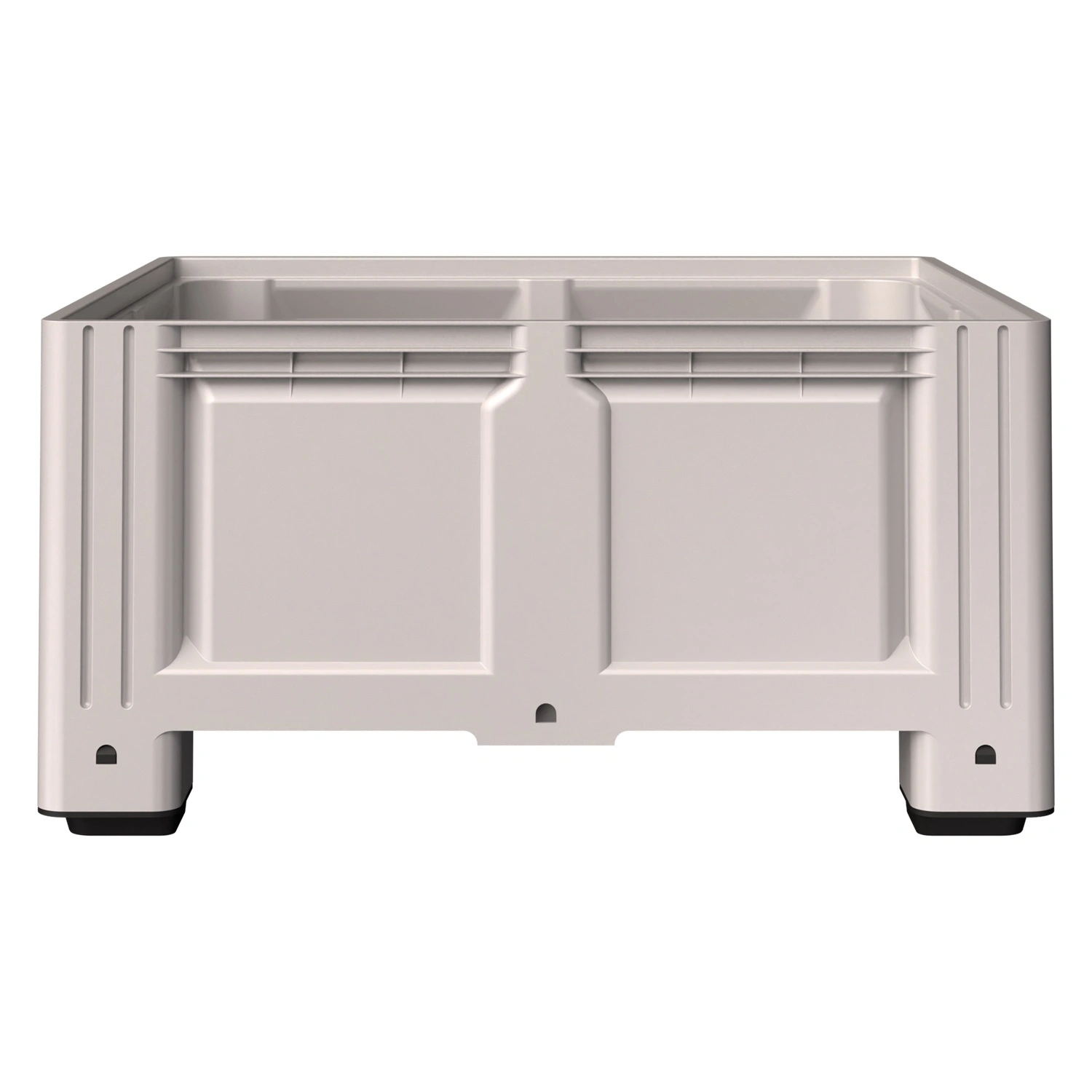 Большой контейнер 1130x1130x580 мм iPlast iBOX светло-серый со сплошными стенками и дном, на ножках