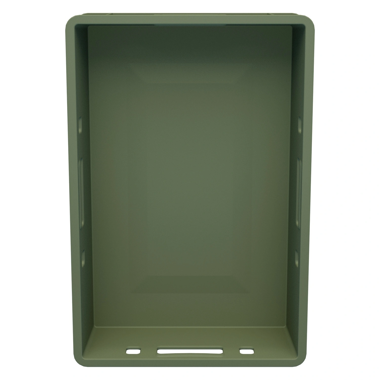 Пищевой ящик универсальный FK-6412 600х400х120 мм iPlast зелёный ЭКО со сплошными стенками и дном