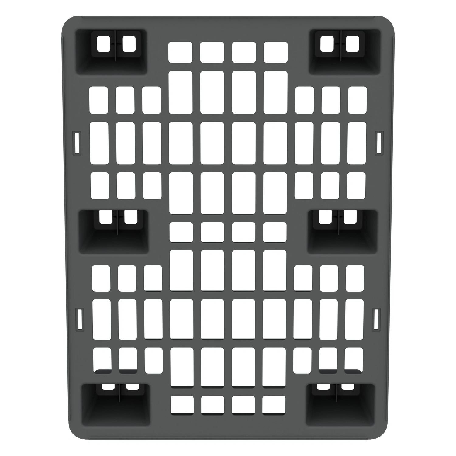 Пластиковый паллет 800x600x135 мм iPlast серый перфорированный на ножках с бортиком