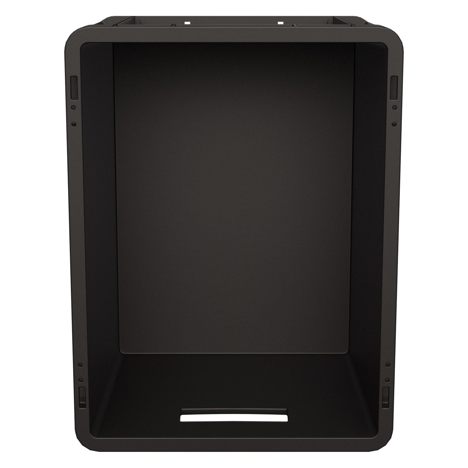 Евроконтейнер ЕС-4322.3 400х300х220 мм iPlast чёрный ЭКО с усиленным дном, открытыми ручками