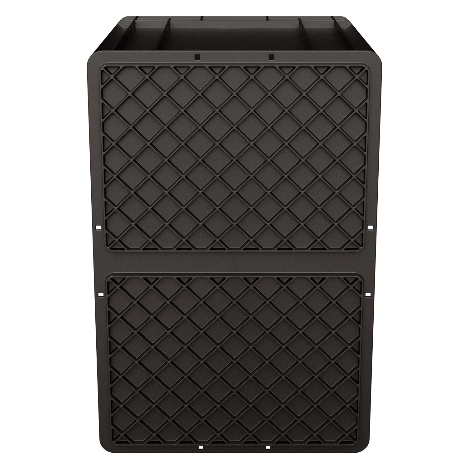 Евроконтейнер ЕС-6442.4 600х400х420 мм iPlast чёрный ЭКО с усиленным дном, закрытыми ручками